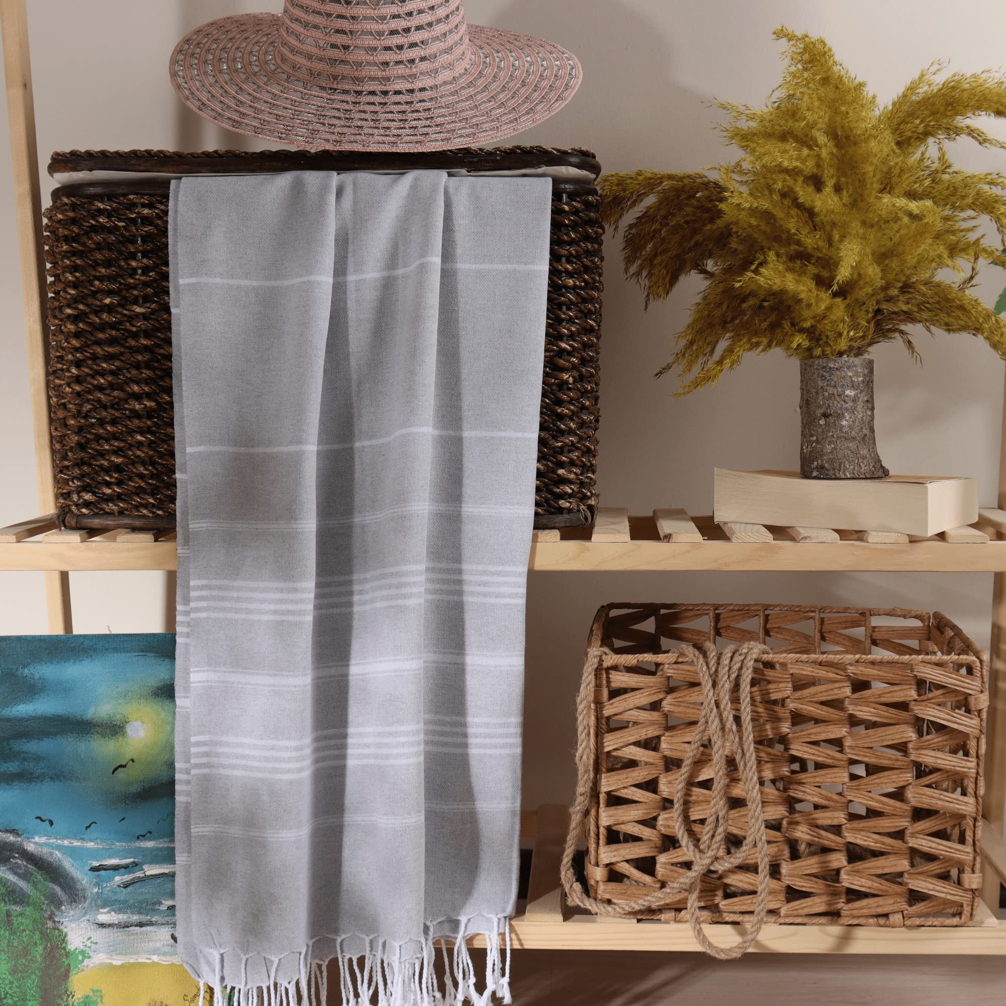 Puskul - 10 Pack Bulk Bachelorette Party Towels | 100% Cotton Turkish Beach Towels | Bridesmaid Gifts | Light Gray | Perfect for Beach Parties, Poolside Lounging & Bachelorette Celebrations