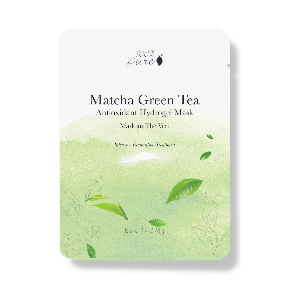 Organic Matcha Green Tea Face Mask with Antioxidants - Hydrating Hydrogel Sheet for Glowing Skin | Perfect for Daily Skincare & Spa Nights