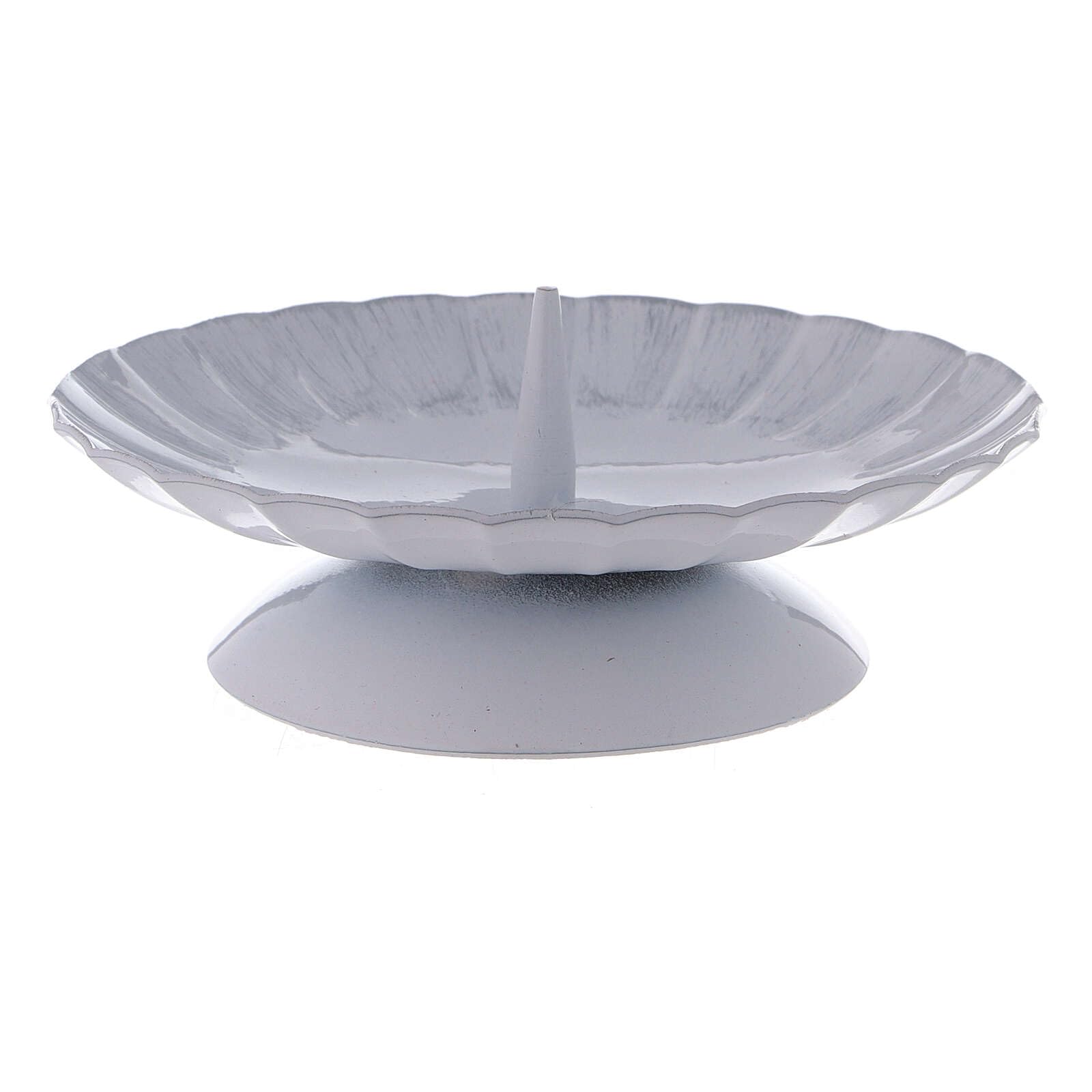 Elegant White and Silver Iron Candle Holder with 12cm Diameter - Perfect for Wedding, Home Decor, and Romantic Dinner Ambiance