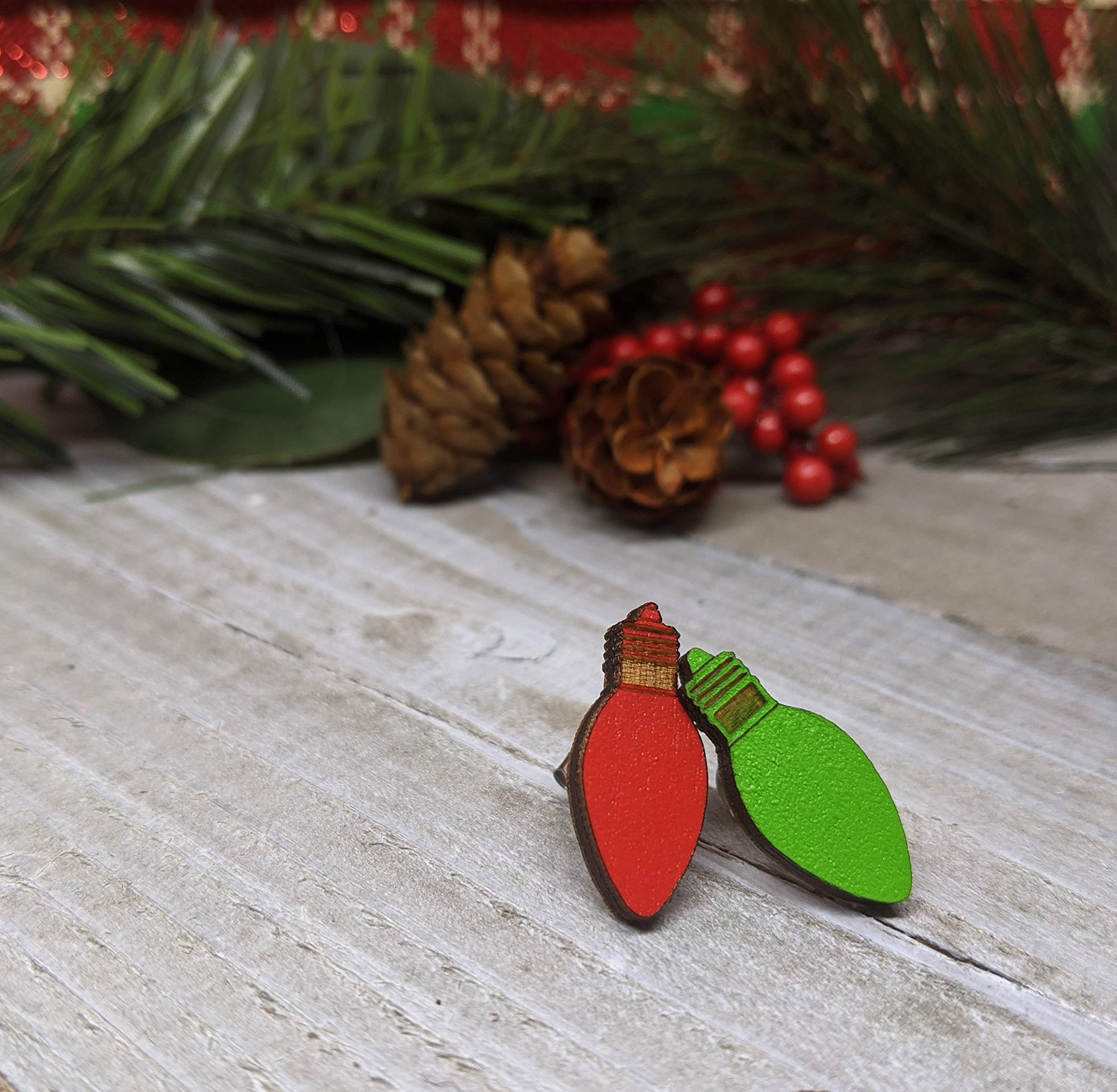 Festive Christmas Lights Earrings for Women - Holiday Party Dangle Ear Jewelry - Perfect for Xmas, New Year, and Winter Celebrations