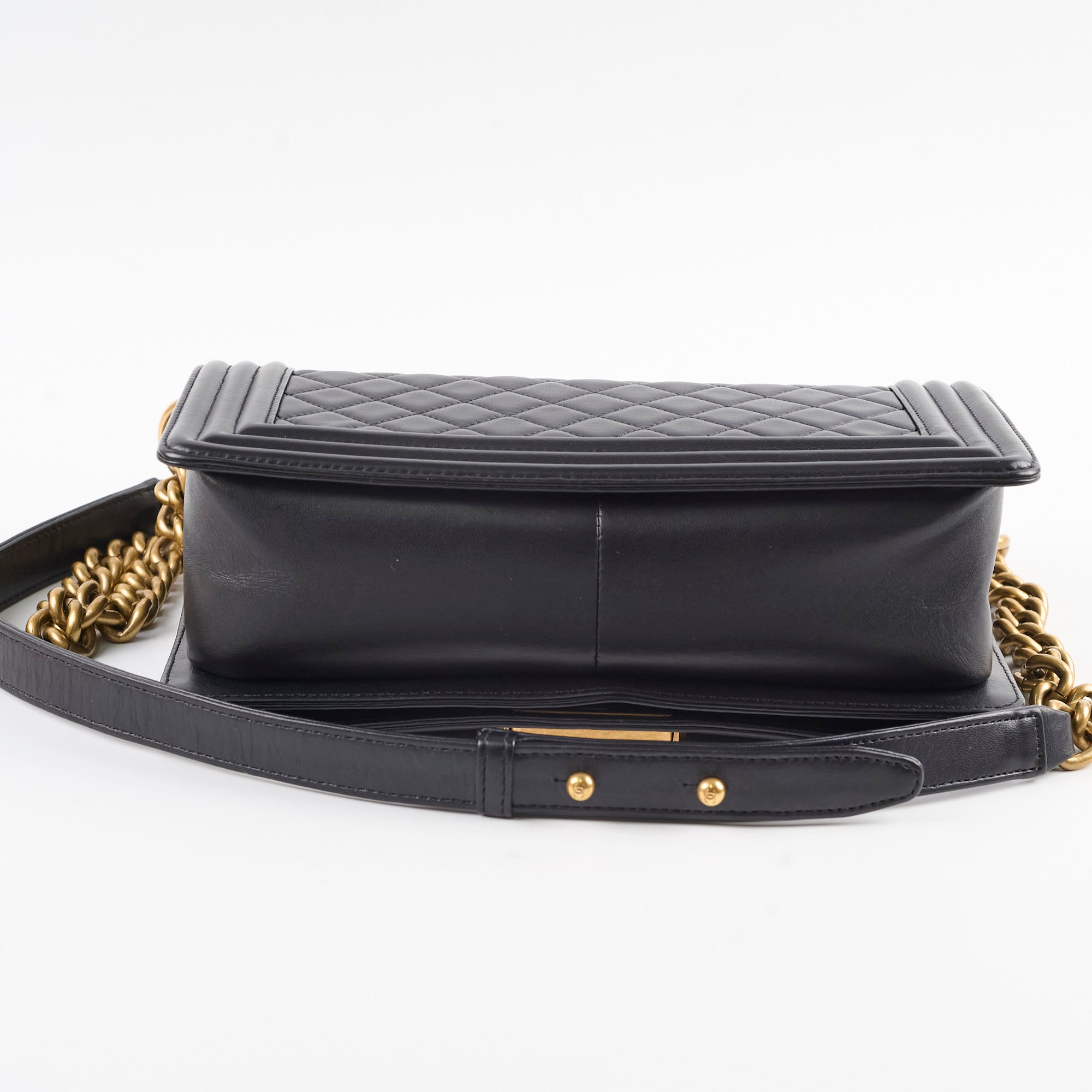 Chanel Old Medium Lambskin Boy Black Series 19 Bag - Luxury Designer Handbag for Women | Perfect for Evening Events, Parties & Special Occasions