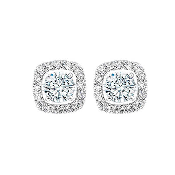 14K White Gold Diamond Earrings (1/5 CTW) - Elegant Stud Earrings for Women, Perfect for Weddings, Parties & Everyday Wear