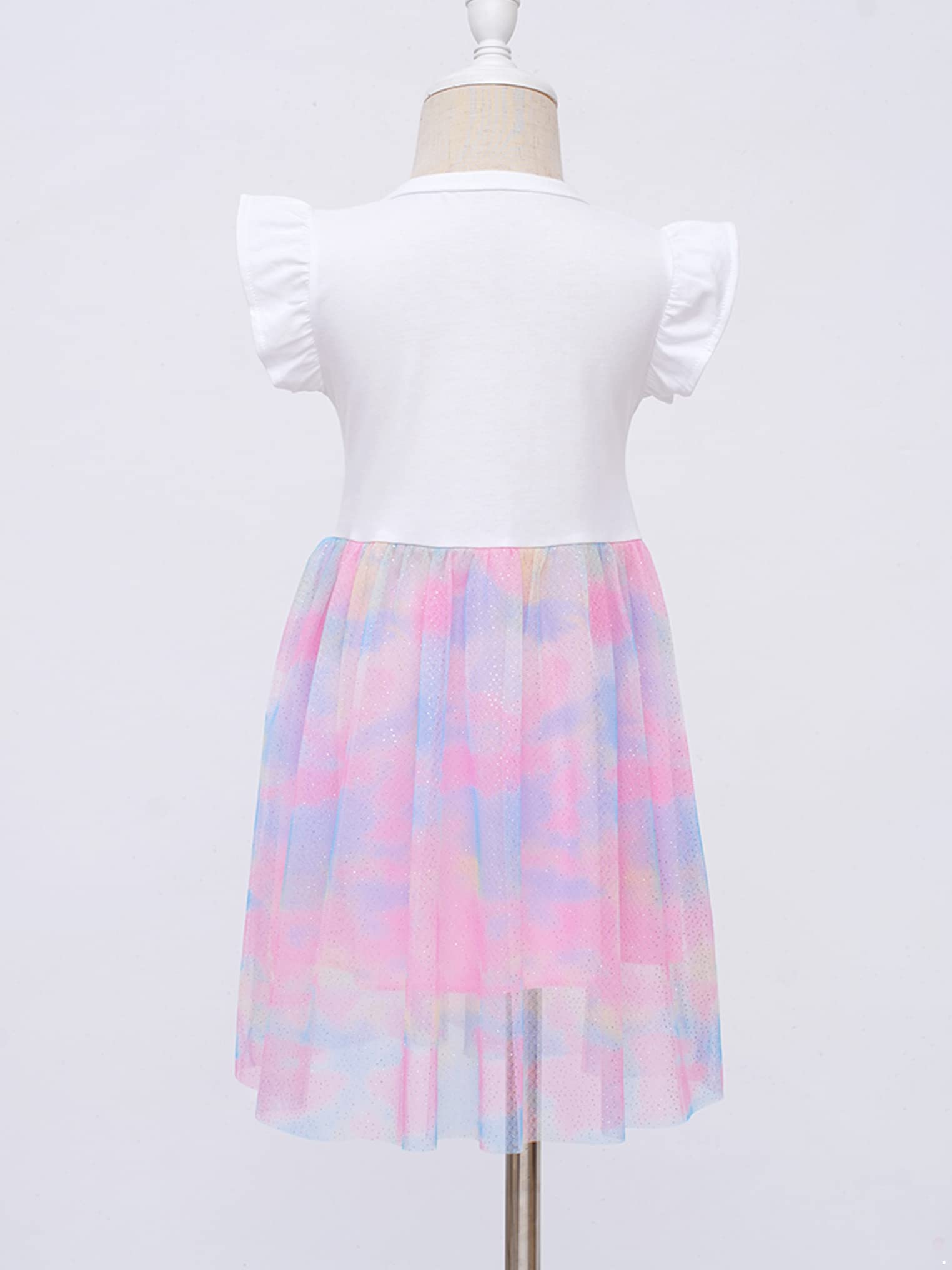 Kaerm Girls Birthday Party Mesh Tutu Princess Dress - Spring Summer Short Sleeve A-Line Casual Dress for Kids | Perfect for Birthday Parties, Dance Performances & Special Occasions