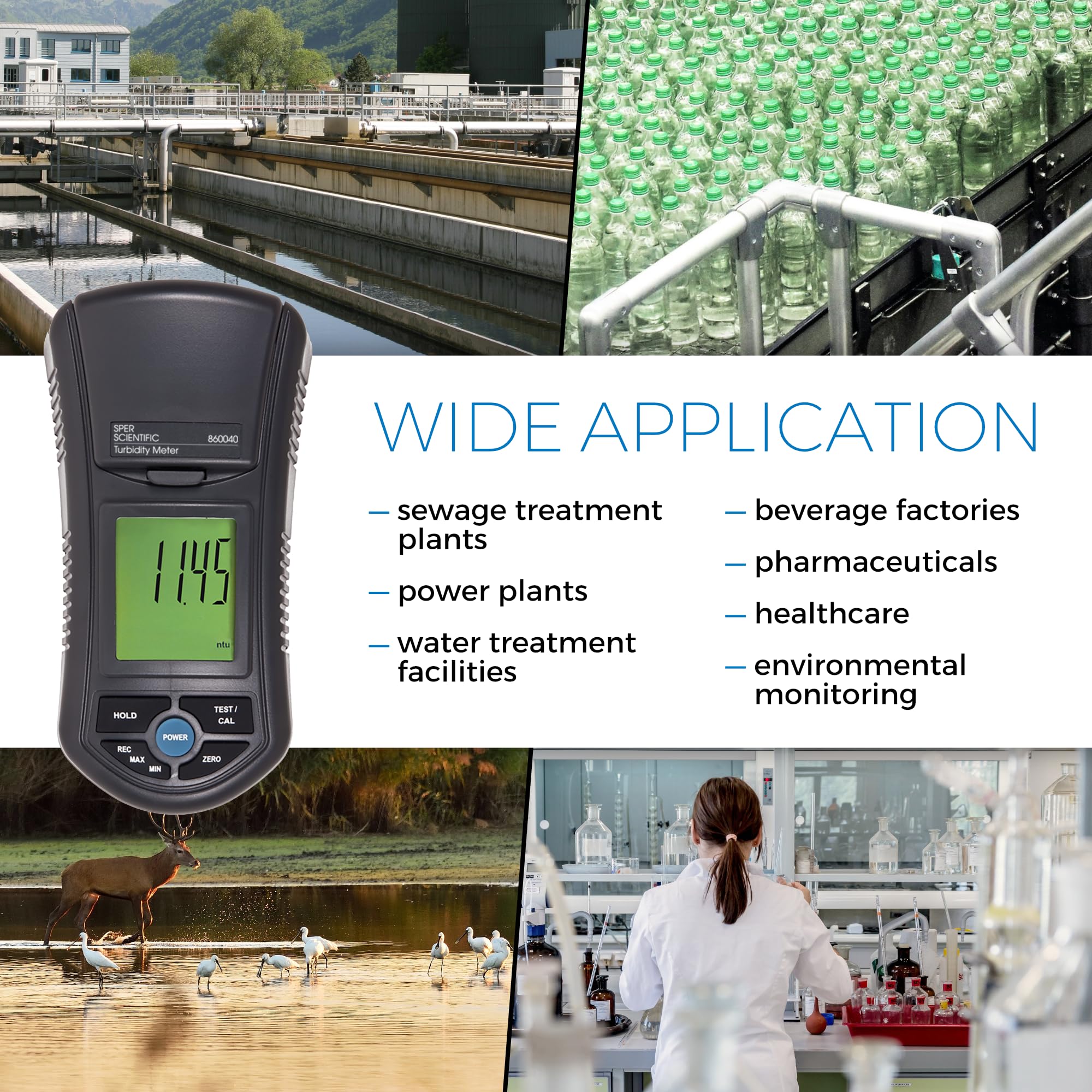 Sper Scientific 860040 Portable Turbidity Meter - Accurate Water Quality Tester for Lab & Field Use, Handheld Turbidimeter with Carry Case | Perfect for Drinking Water Testing, Aquariums, Pools & Environmental Monitoring
