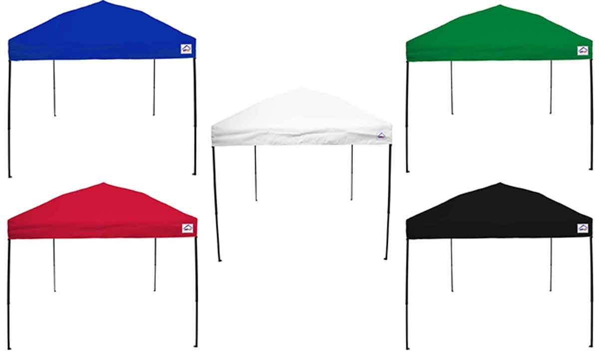 10' x 10' Pop Up Canopy Tent - Instant Shelter with Black Steel Frame & UV Protection - Includes Convenient Roller Bag - Perfect for Outdoor Events, Camping, Beach Trips, and Farmers Markets (White)