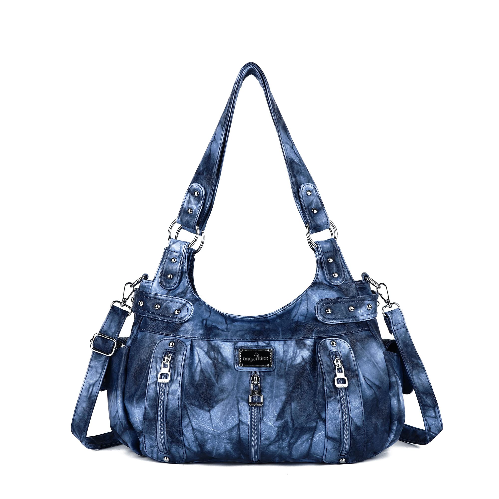 Angelkiss Women's Large Faux Leather Crossbody Bag - Hobo Shoulder Purse & Tote Handbag for Work, Travel & Everyday Use | Washable Vegan Leather Satchel