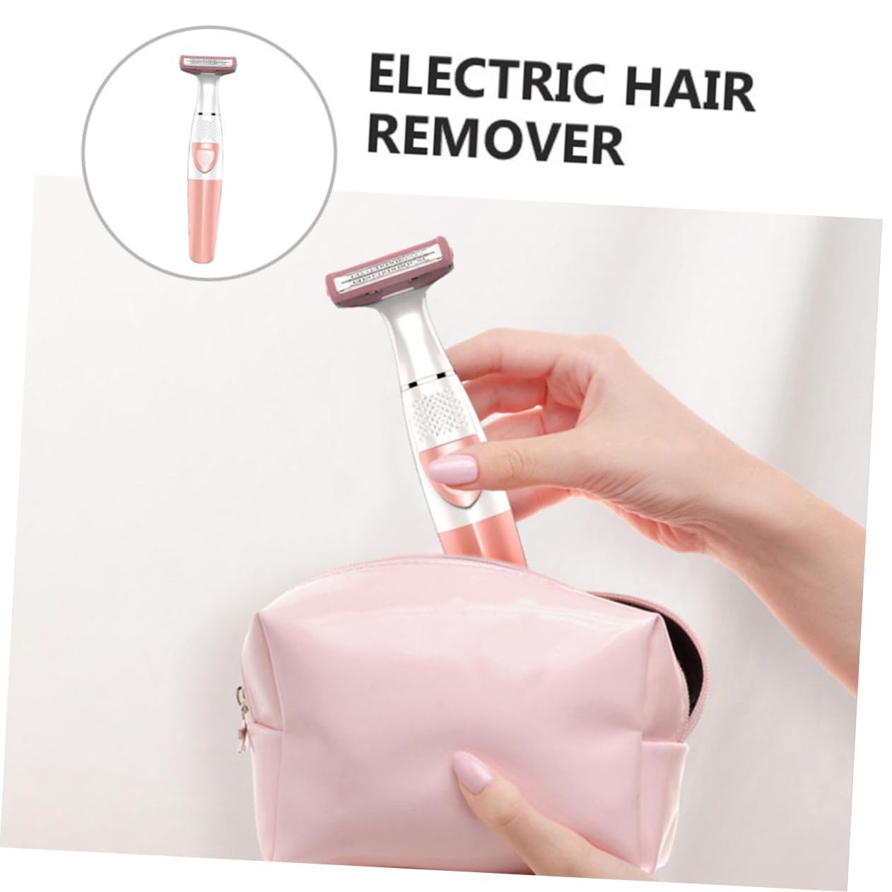 Electric Hair Trimmer for Women - Portable Bikini, Armpit, Leg & Facial Hair Remover - Painless Rechargeable Lady Shaver for Smooth Skin at Home & Travel