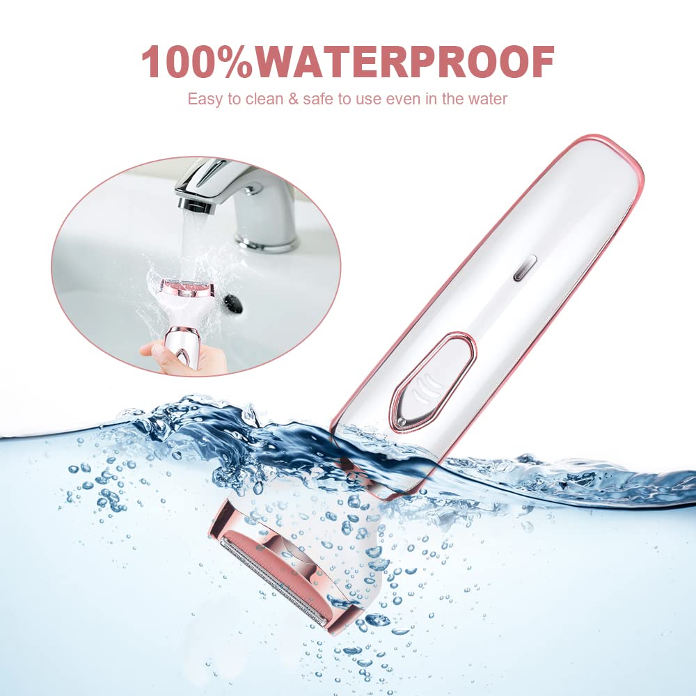 ACWOO 4-in-1 Electric Razor for Women - Painless Bikini Trimmer, Facial Hair Remover, Nose & Underarm Shaver with USB Charging | Perfect for Travel, Gym & Sensitive Skin Care