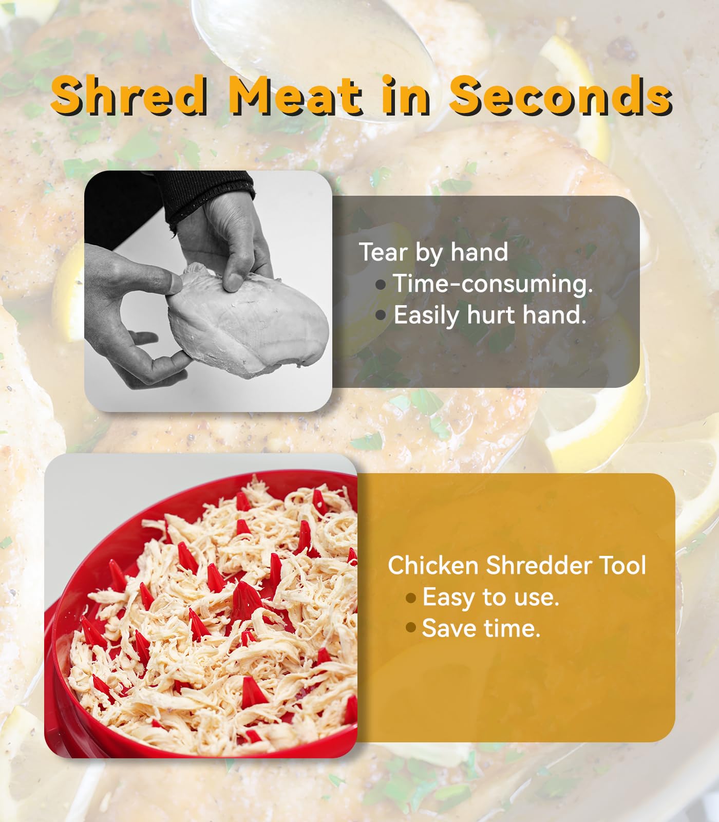 Premium Manual Chicken Shredder Tool - Twist & Grind Meat, Vegetables for Ground Food | Kitchen Gadget for Chicken Breast, Beef & Veggies | Perfect for Meal Prep, Burgers & Healthy Cooking (Elegant Red)