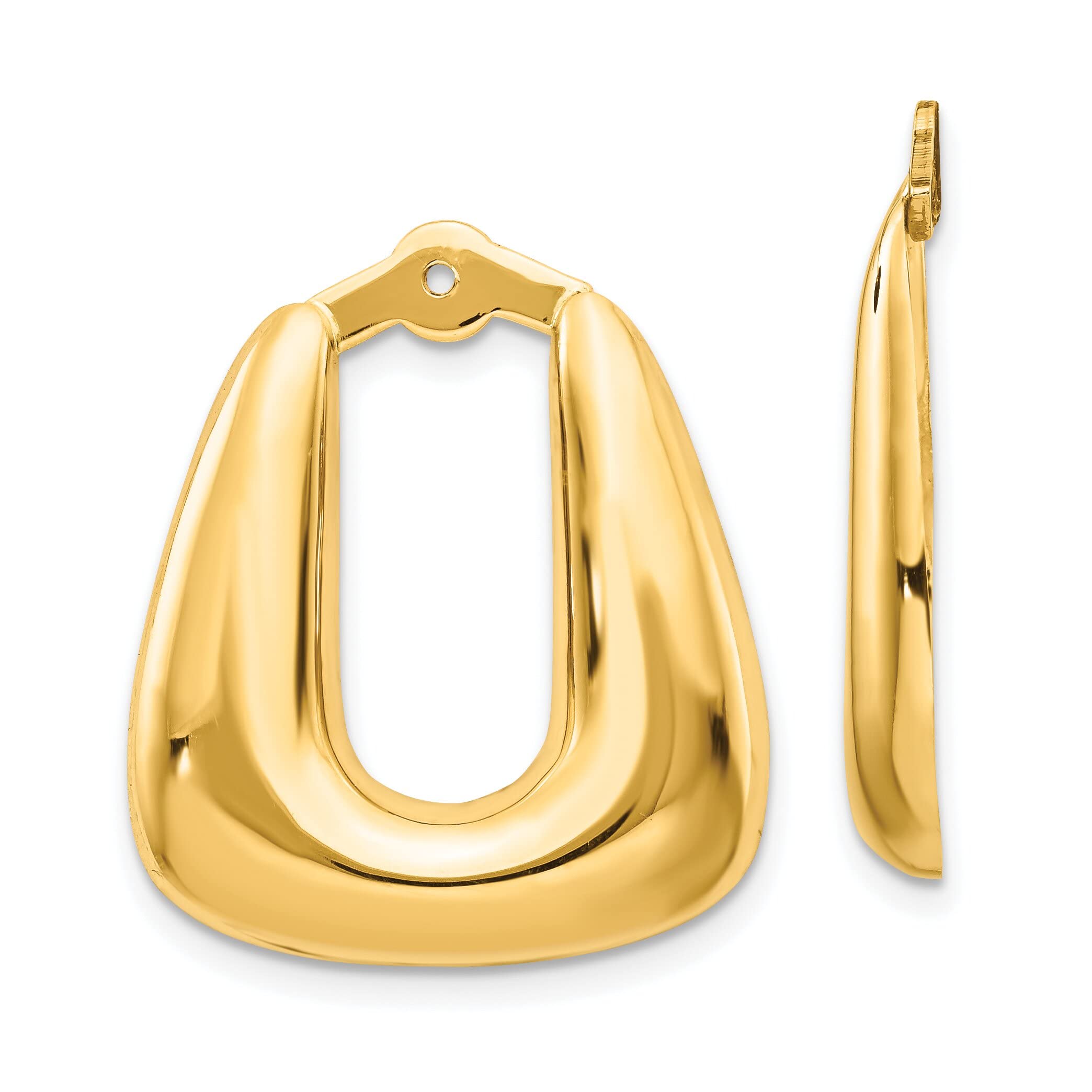 14K Yellow Gold Hoop Earring Jackets - Elegant Jewelry for Everyday Wear & Special Occasions