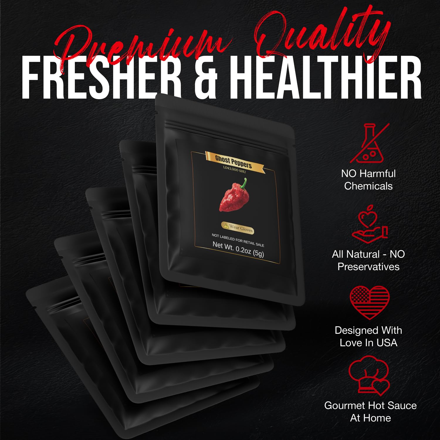 DIY Hot Sauce Making Kit - Premium Gourmet Set with 5 Peppers (Carolina Reaper, Ghost, Habanero, Chipotle, Jalapeno) | Includes Ingredients & Recipe Book | Perfect Gift for Hot Sauce Lovers | Home Cooking & Spicy Food Enthusiasts