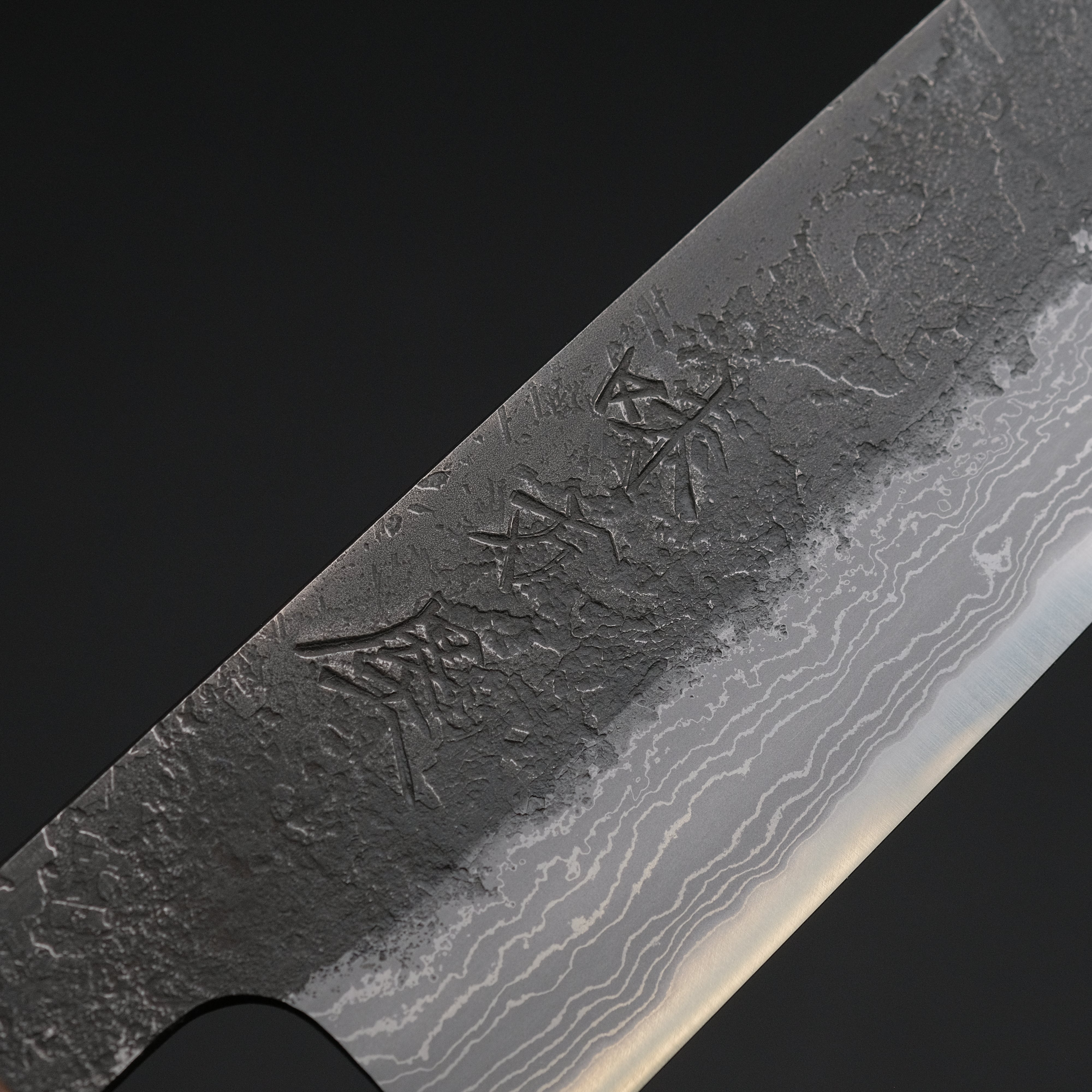 Ajikataya White #2 Nashiji Damascus Petty Knife 150mm - Ebony & Stabilized Wood Handle (#61) - Perfect for Slicing, Peeling & Precision Kitchen Tasks