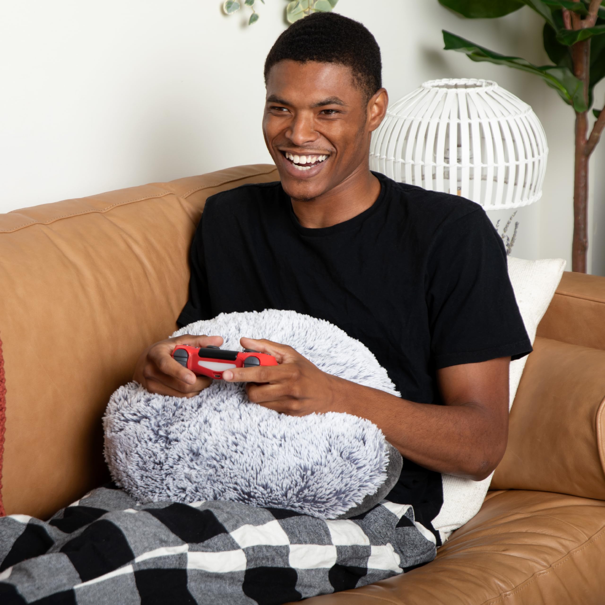 10 lb Weighted Hug Pillow - Heavy Round Sensory Pillow with Cozy Hand Pocket for Anxiety Relief, Stress Relief & Better Sleep - Perfect for Adults, Teens & Kids - Great for Home, Office & Travel Use