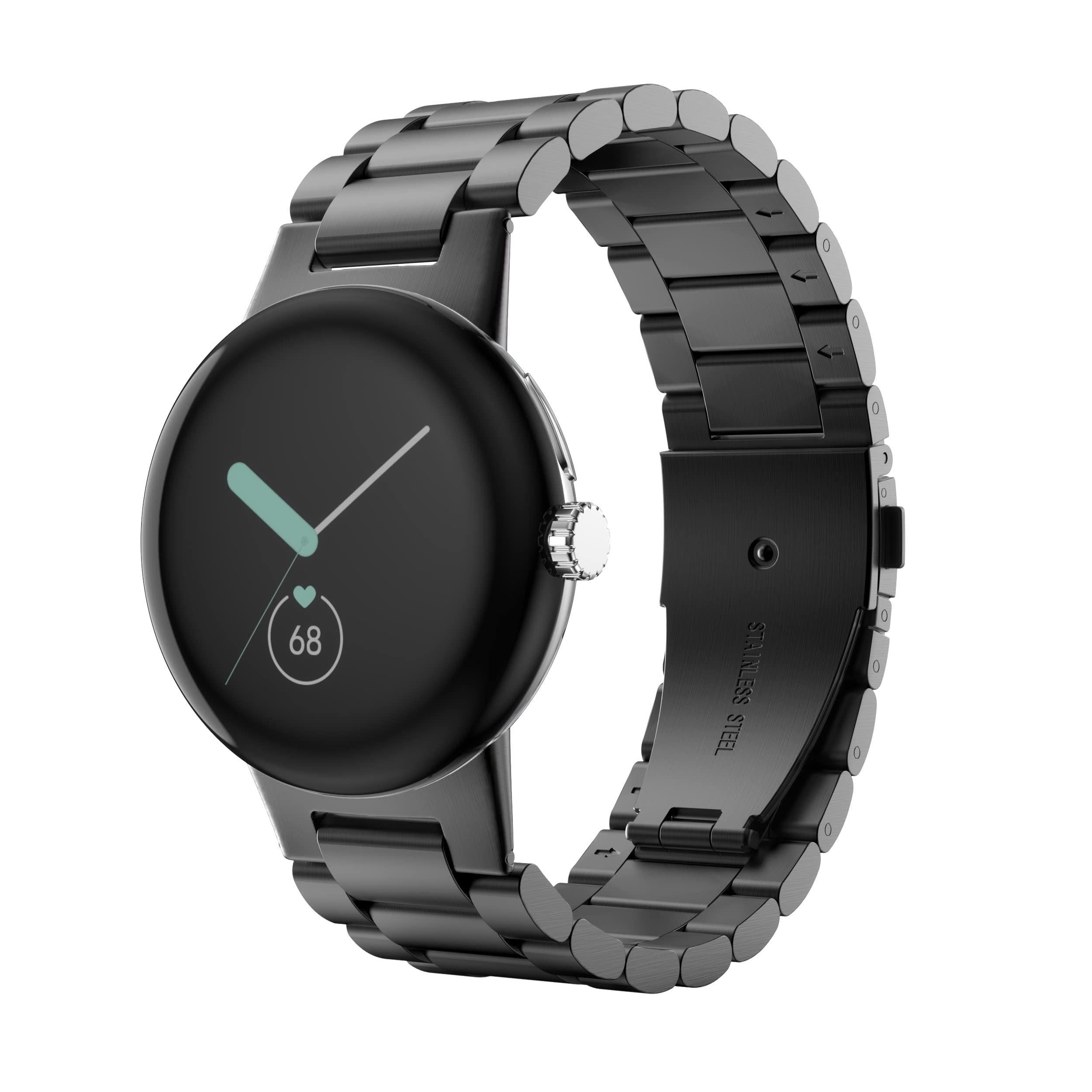 Premium Stainless Steel Watch Band for Google Pixel Watch 3 41mm/Pixel Watch 2/Pixel Watch - Durable Metal Replacement Strap for Men & Women (Black) - Perfect for Workouts, Office Wear & Everyday Use