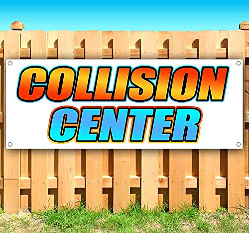 13 oz Heavy-Duty Vinyl Collision Center Banner - Non-Fabric, Single-Sided with Metal Grommets - Perfect for Auto Repair Shops, Car Dealerships & Roadside Advertising