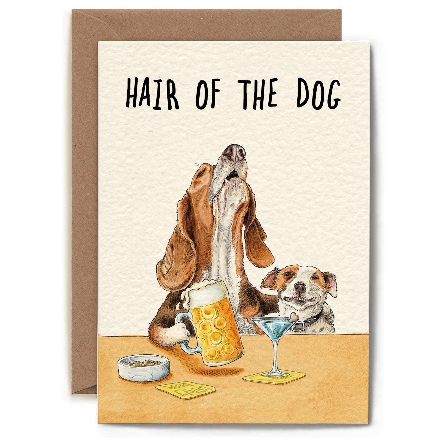 Hair of the Dog Greeting Card - Funny Hangover Card for Friends - Perfect for Birthdays, Parties & Recovery Gifts