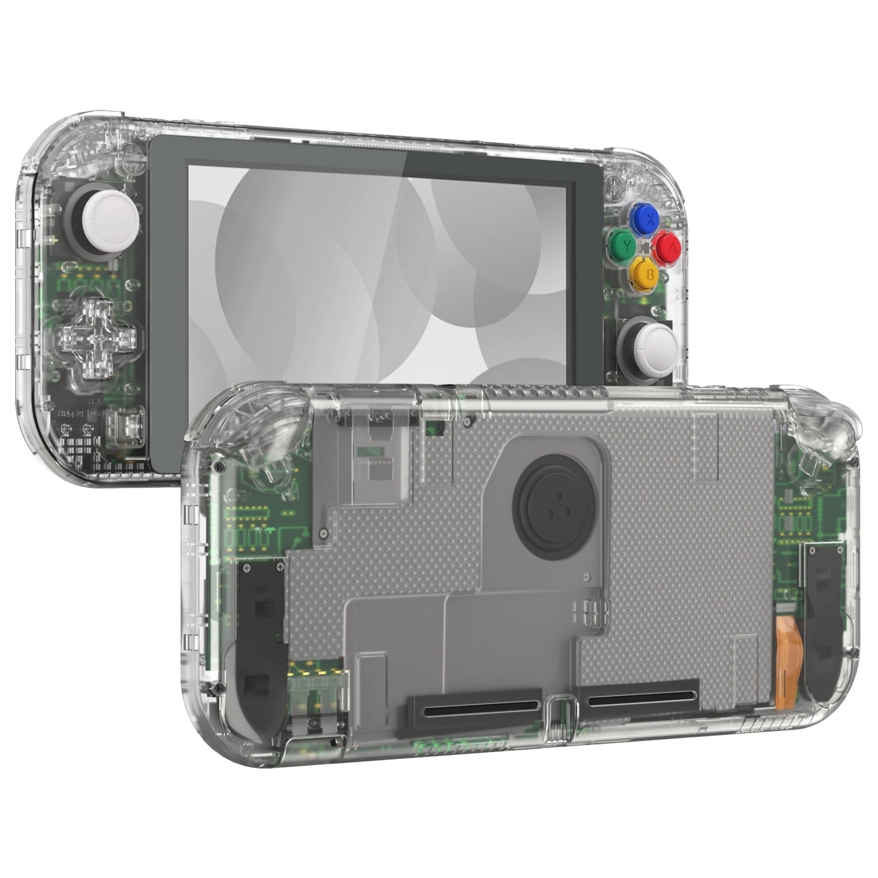 eXtremeRate Crystal Clear DIY Replacement Shell for Nintendo Switch Lite - Custom Controller Housing with Screen Protector | Durable Case Cover for NSL Handheld Console | Perfect for Gaming Protection & Style Upgrade