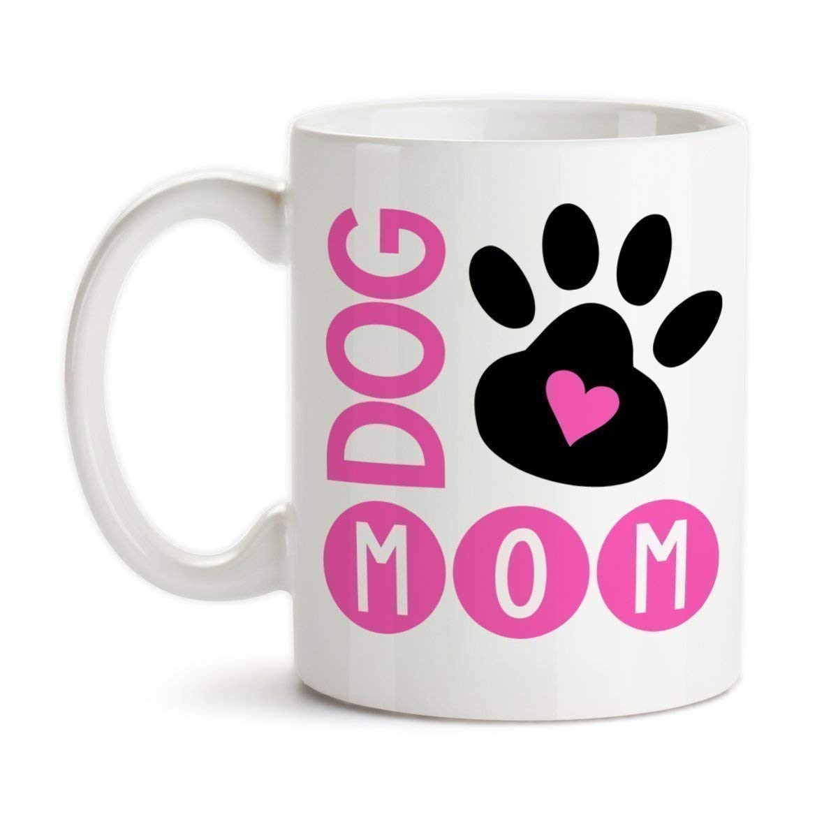 Dog Mom Ceramic Coffee Mug with Paw Print Design - Perfect Gift for Dog Lovers | Ideal for Home, Office & Gifts