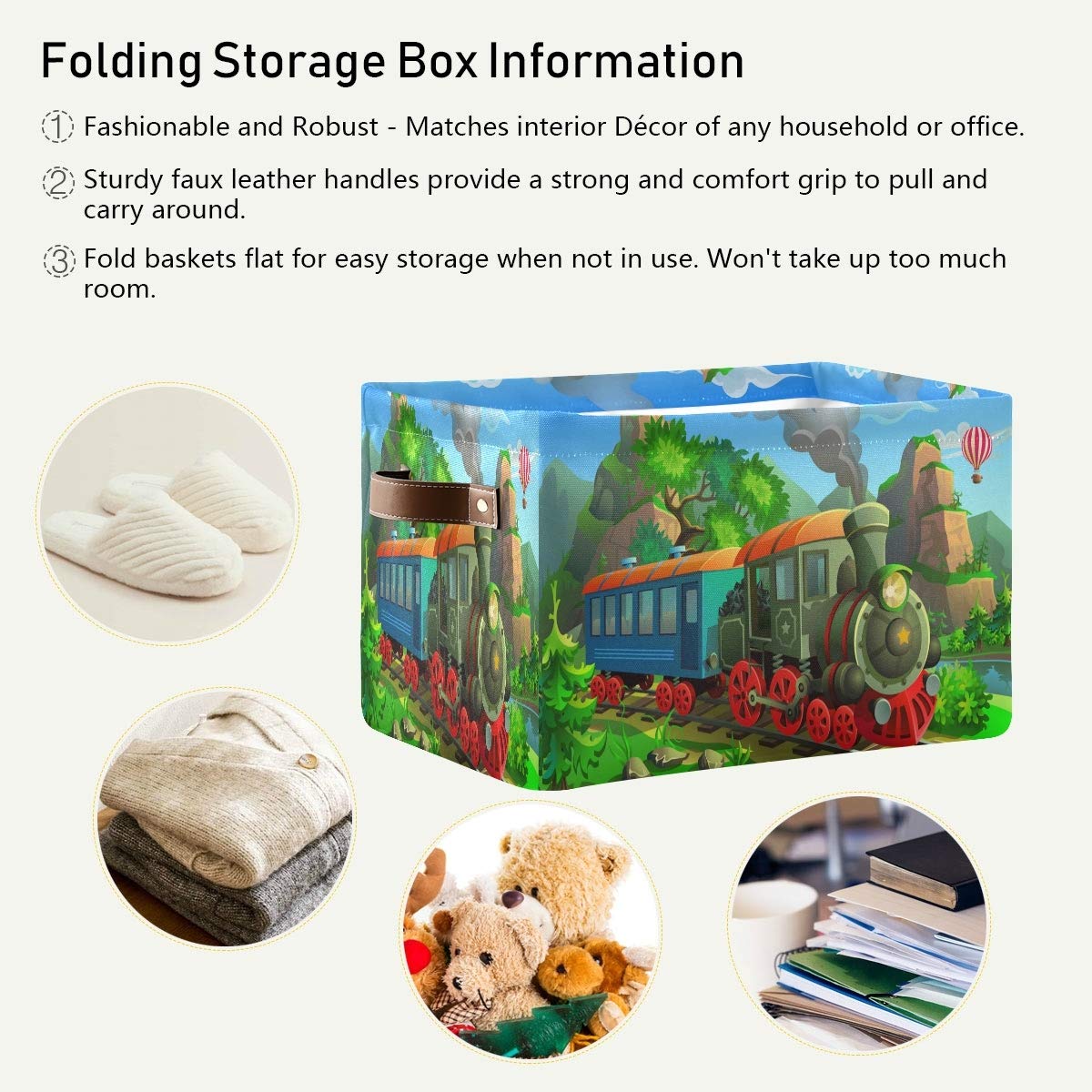 AUUXVA Collapsible Fabric Storage Bins with Handles - 2 Pack Rectangle Storage Boxes for Closet, Nursery, Home Office & Shelf Organization | Perfect for Kids' Toys, Blankets & Home Decor