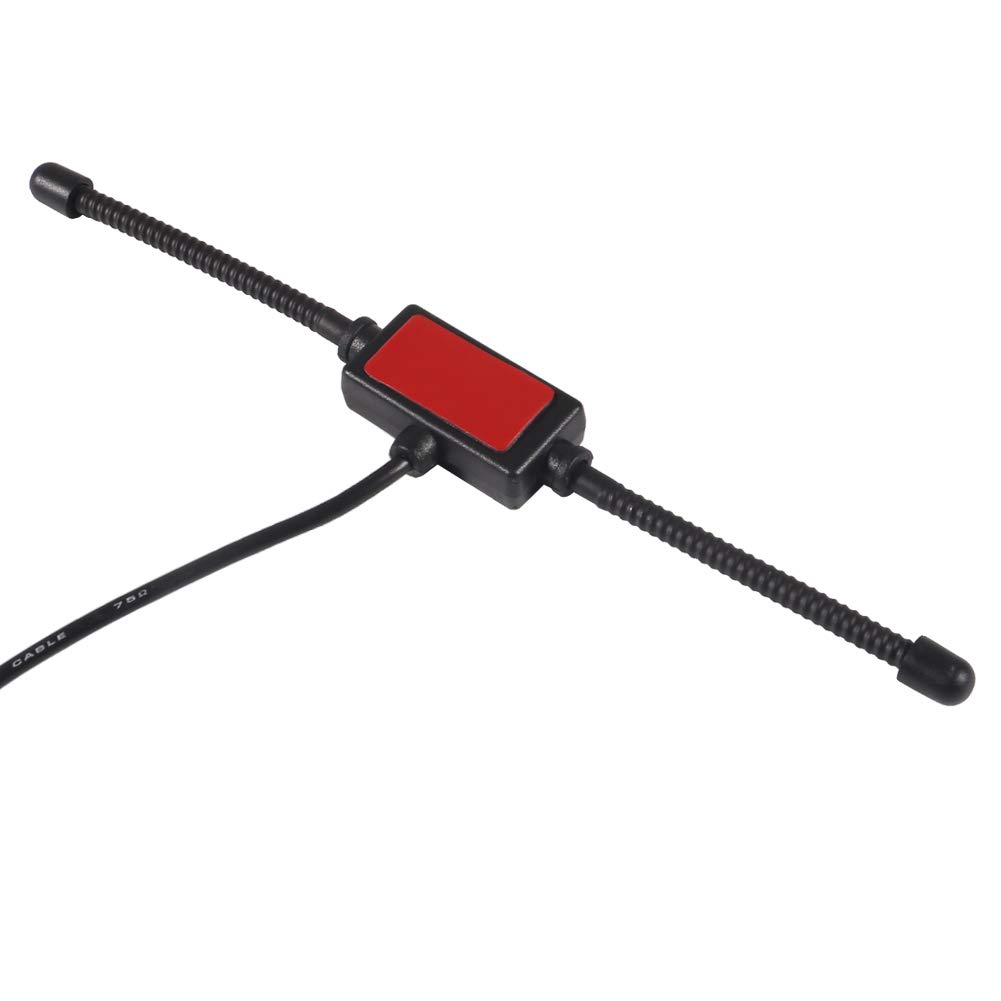 Universal Car Stereo AM FM Dipole Antenna - 10ft Hidden Adhesive Mount AM/FM Radio Antenna for Vehicle, Truck, SUV | DIN Male Plug Connector | Enhanced Radio Reception for Road Trips & Daily Commuting
