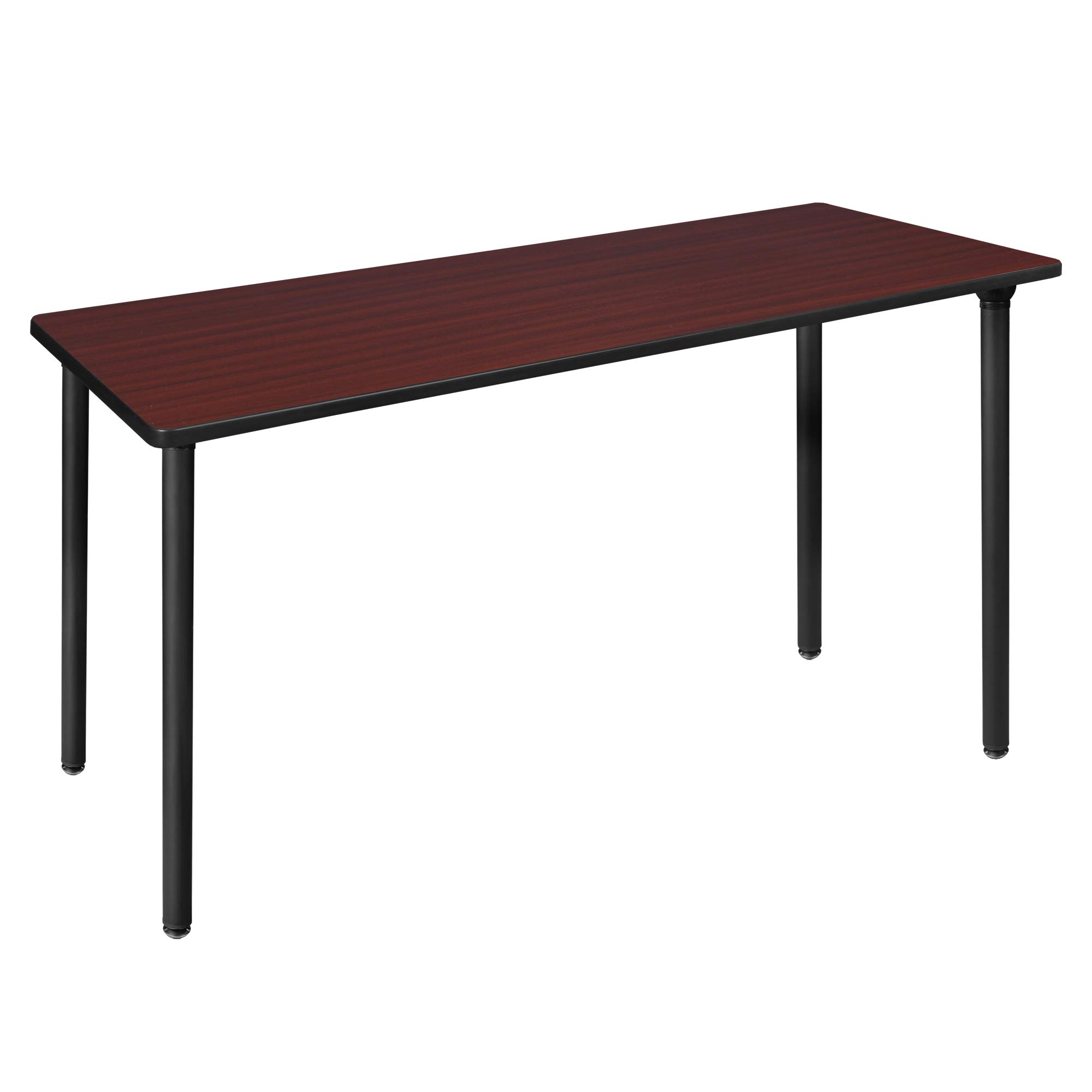 Regency Kee 66 x 24 Inch Folding Training Seminar Table - Mahogany Wood Top with Black Metal Legs | Portable Conference & Meeting Table for Office, Classroom, Event Space
