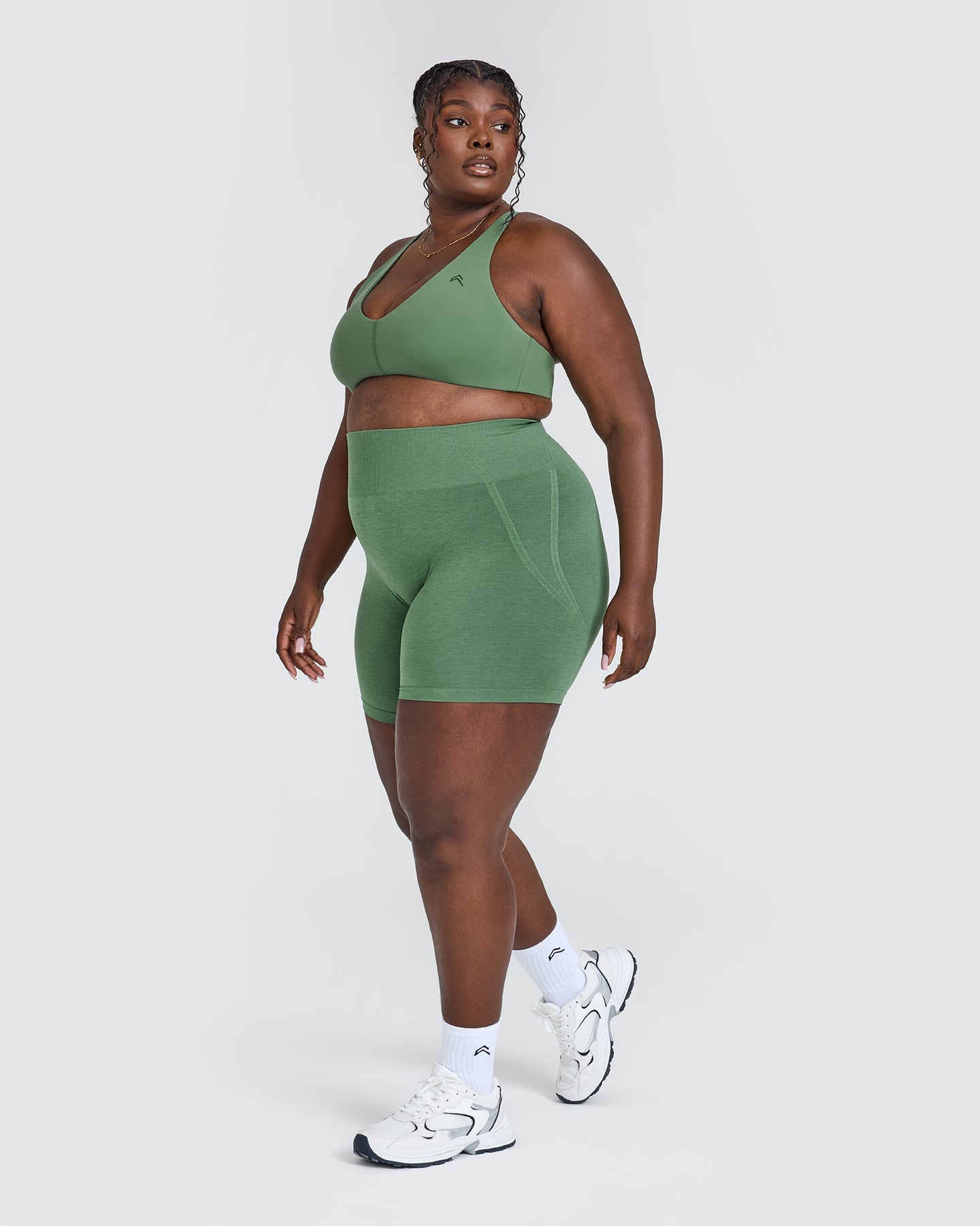 Seamless Wireless Micro Bralette - Soft Comfortable Sports Bra for Yoga, Running & Lounge Wear - Forest Green