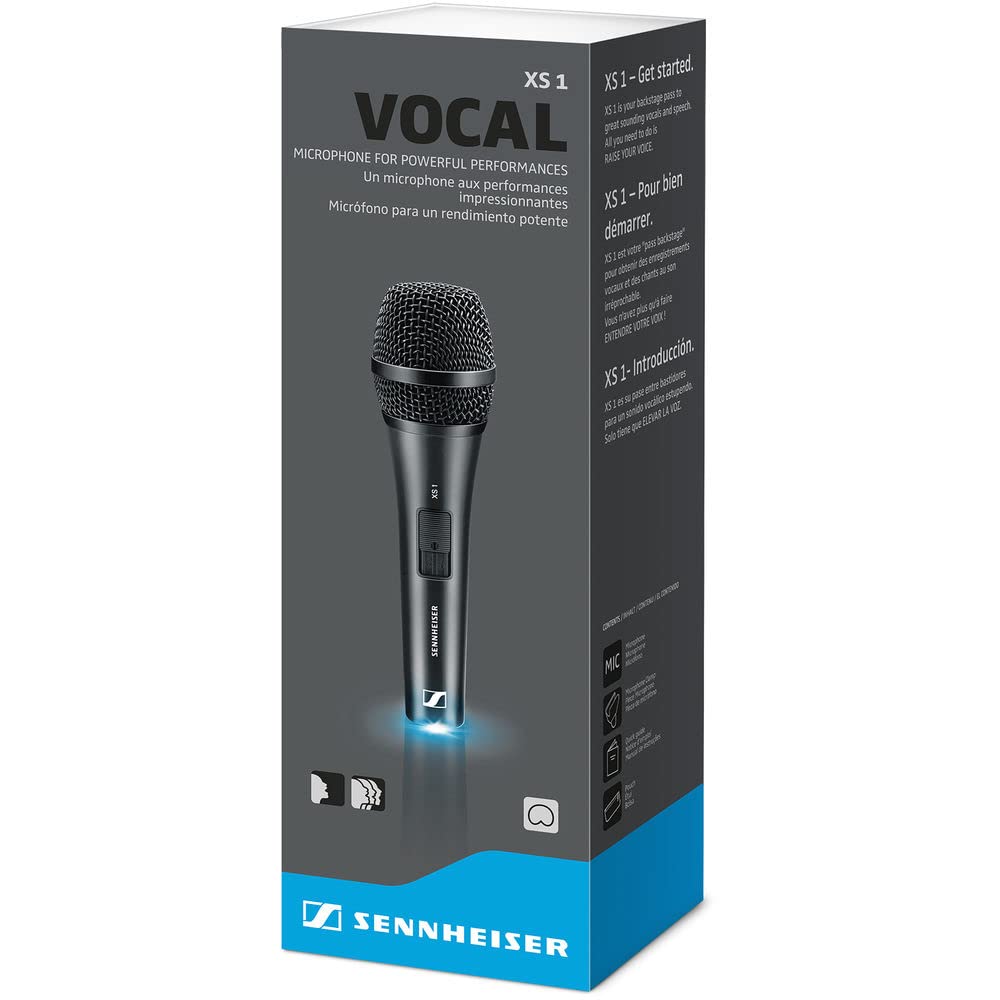 Sennheiser XS 1 Cardioid Dynamic Handheld Vocal Microphone with Mute Switch - Professional Studio & Live Performance Mic for Singers, Podcasters & Public Speakers