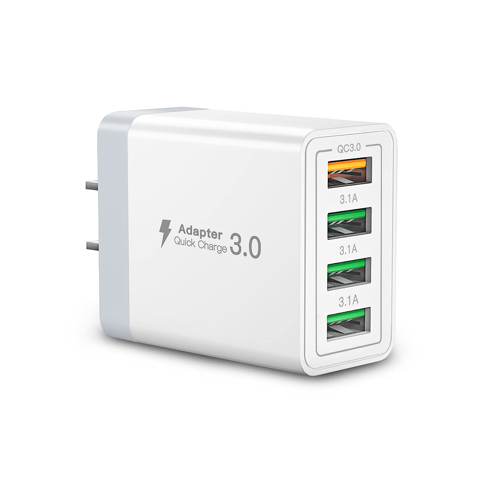 Aioneus 40W 4-Port USB Wall Charger Fast Charging Block - Multi Port Cube Power Adapter for iPhone 15/14/13/12/11 Pro Max/XS/XR/8, Samsung Galaxy & Android Phones - Perfect for Home, Office & Travel Charging Needs