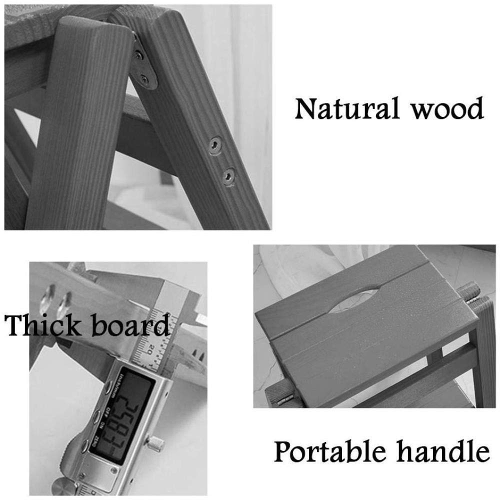 XHALERY 4-Step Wooden Step Stool - Multifunctional Folding Ladder for Home, Library, Shelf Access - 150kg Weight Capacity - Perfect for Reaching High Places, Organizing, and Household Use