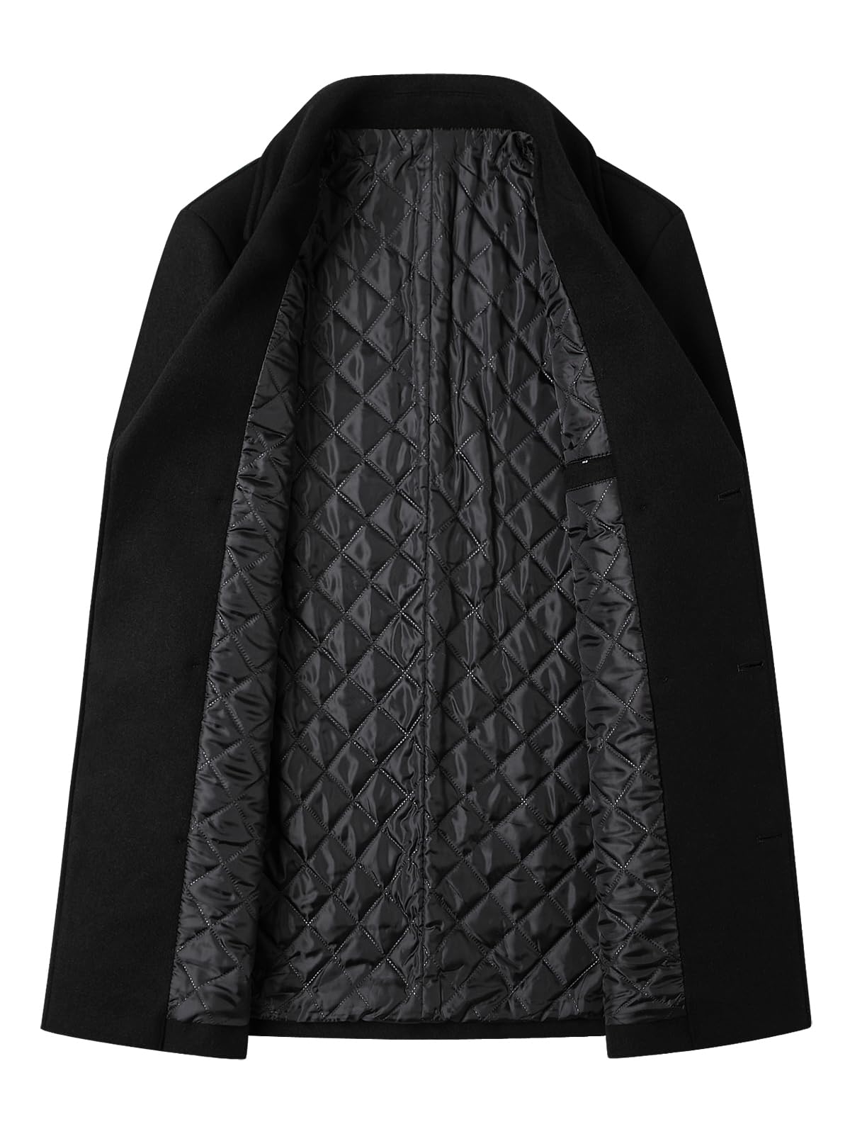 Litteking Men's Wool Trench Coat - Classic Double Breasted Winter Peacoat with Notched Collar | Warm Overcoat for Business, Office & Formal Occasions