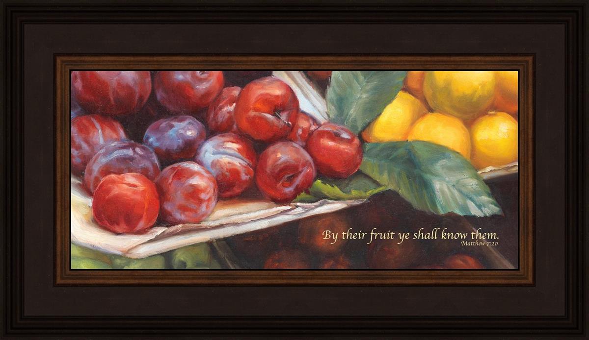 By Their Fruit Ye Shall Know Them - Inspirational Christian Wall Art for Home & Office Decor - Perfect for Living Room, Bedroom, or Church Display