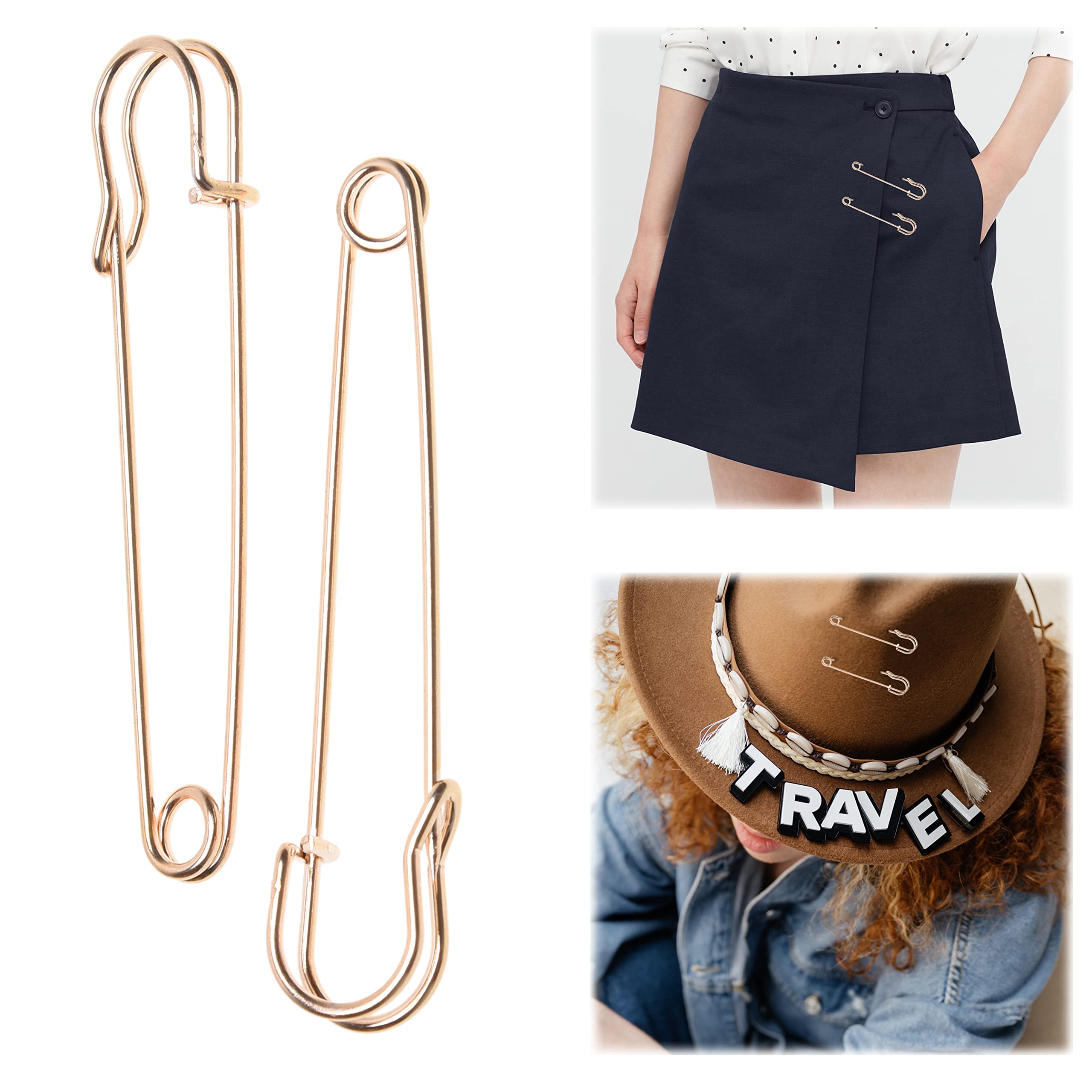 8X Extra Large Metallic Safety Pins - 4