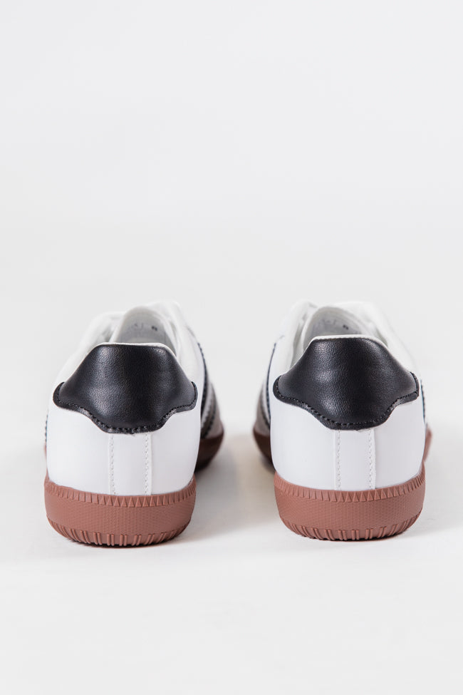 Lunden Double Stripe Black and White Leather Sneakers for Men & Women | Comfortable Casual Walking Shoes | Perfect for Daily Wear, Office & Travel