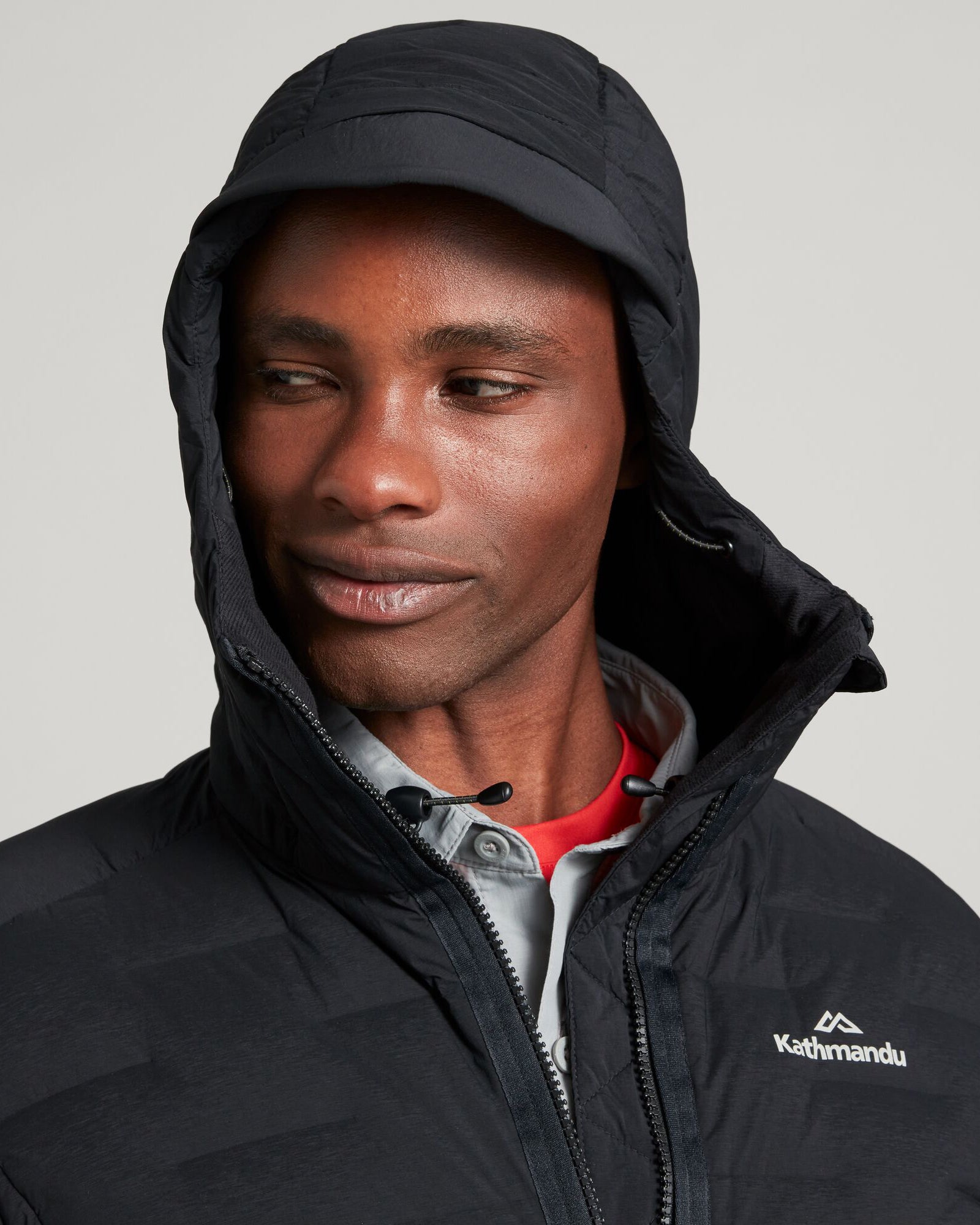 Men's Lightweight Stretch Hooded Down Jacket - Waterproof Winter Coat for Outdoor Activities | Black