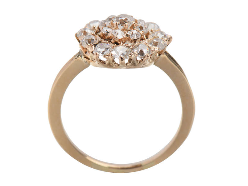 Exquisite Antique Diamond Cluster Ring - Vintage Elegance for Weddings, Anniversaries & Special Occasions