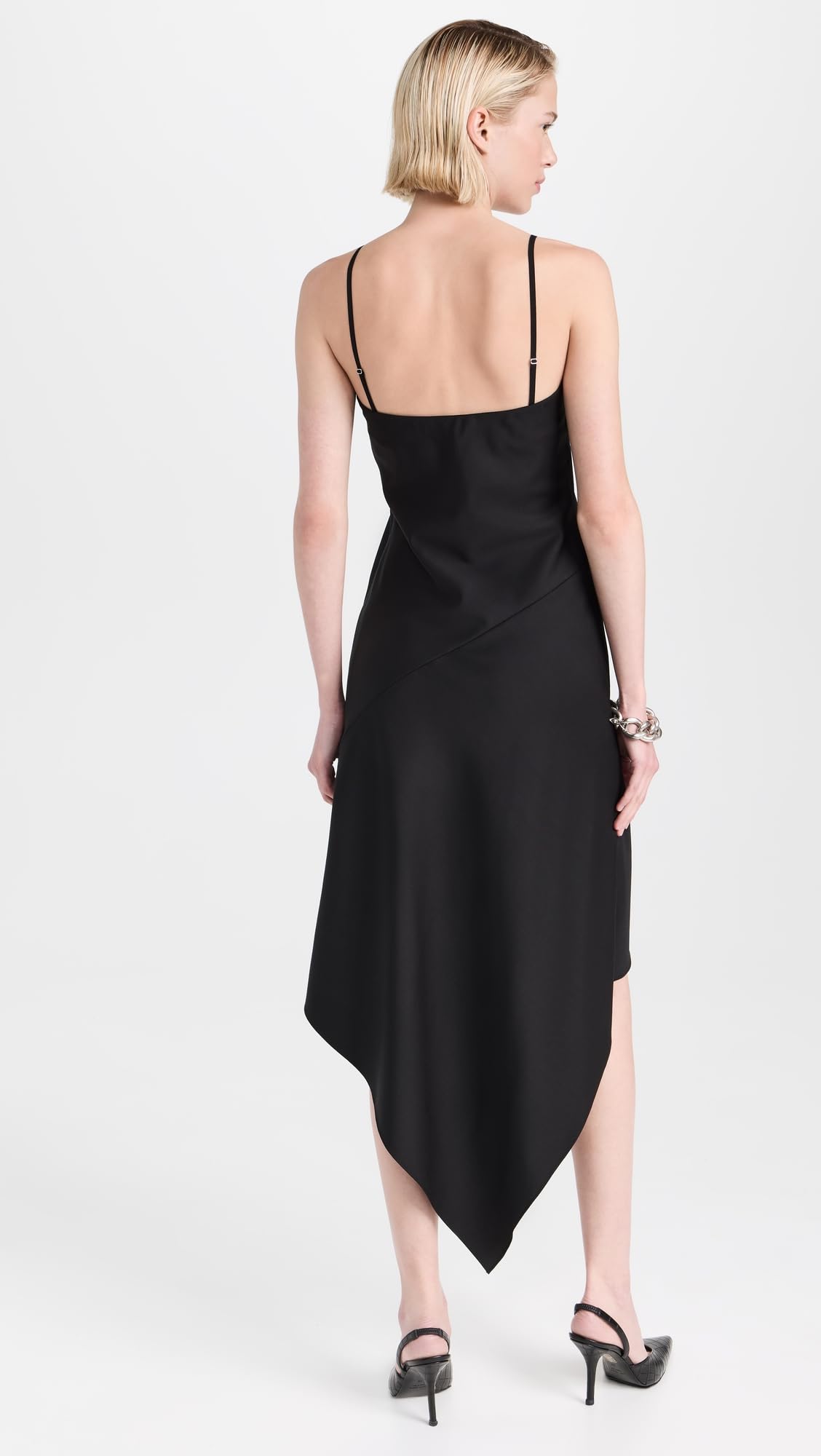 Helmut Lang Women's Scarf Hem Dress - Elegant Long Sleeve Midi Dress for Work, Party & Special Occasions