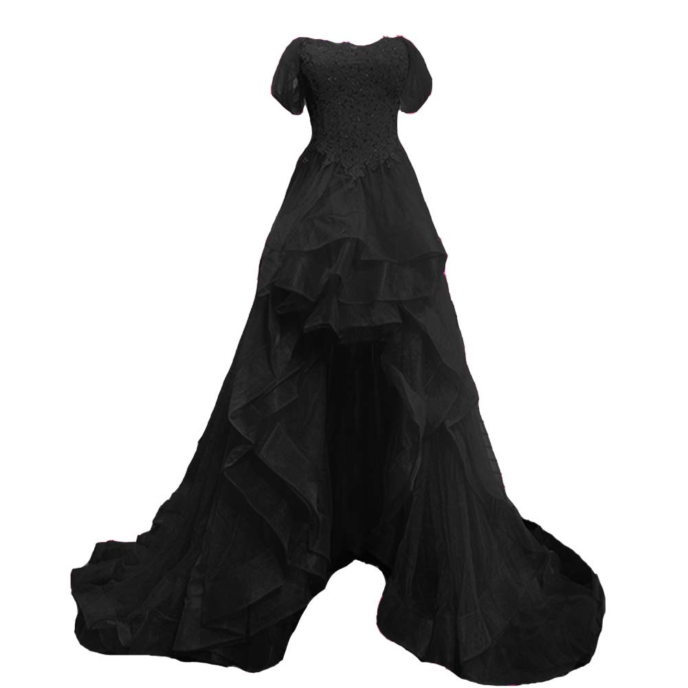 Kivary Off The Shoulder Beaded Lace High-Low Prom Dress for Homecoming & Formal Events - Elegant Evening Gown for Weddings, Parties & Special Occasions