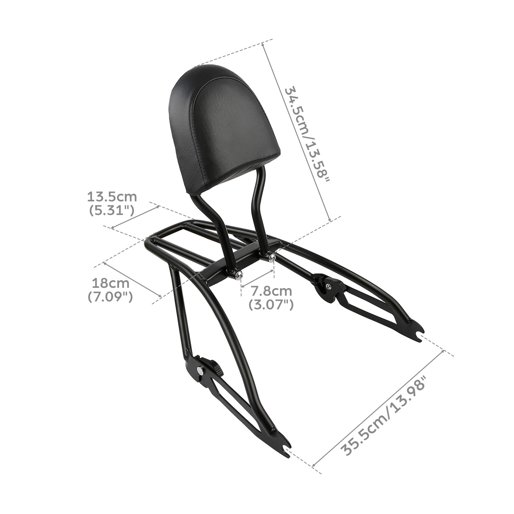 SLMOTO Sissy Bar Luggage Rack Backrest for Harley Davidson Street 500 XG500 & Street 750 XG750 (2015-2019) - Heavy Duty Motorcycle Passenger Back Support with Storage - Perfect for Long Rides, Touring & Road Trips