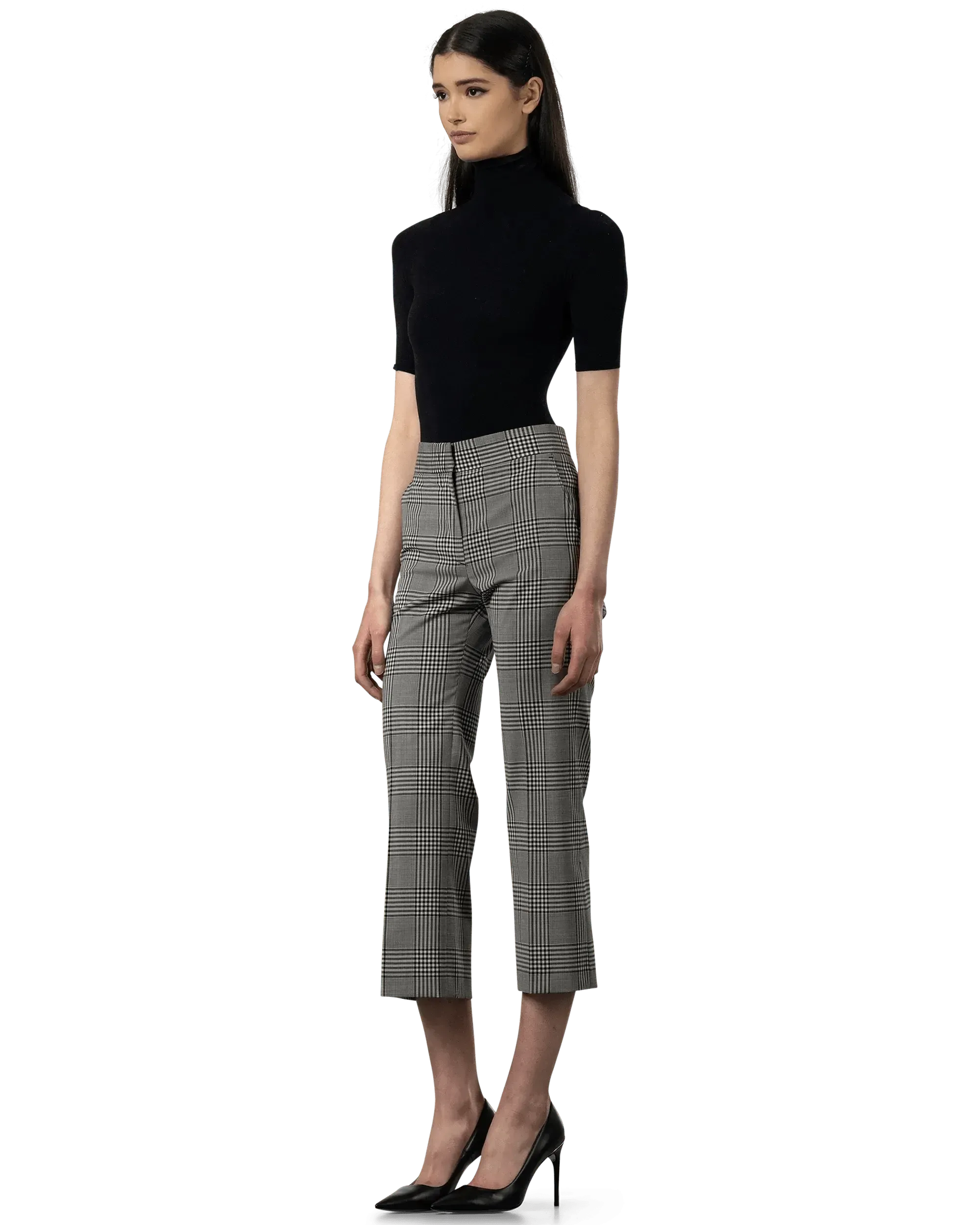 Stylish Cropped Plaid Dress Pants for Women - Trendy Office & Business Casual Wear - Perfect for Work, Interviews & Professional Events