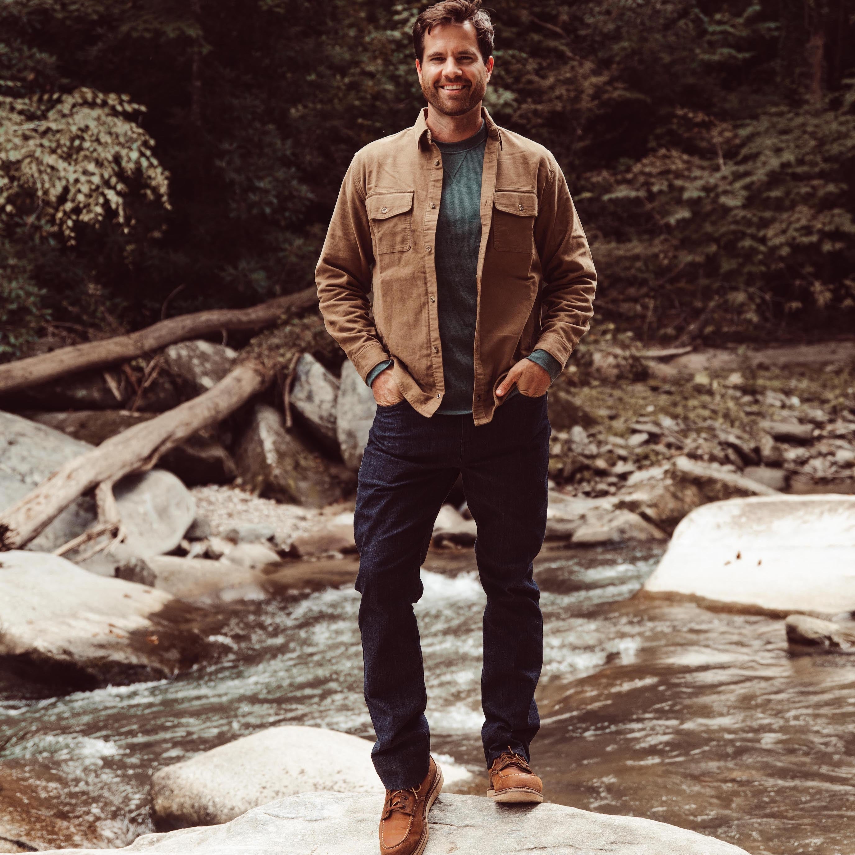 Premium Cotton Moleskin Shirt Jacket for Men - Soft & Durable Workwear - Ideal for Outdoor Activities, Hiking, and Casual Wear