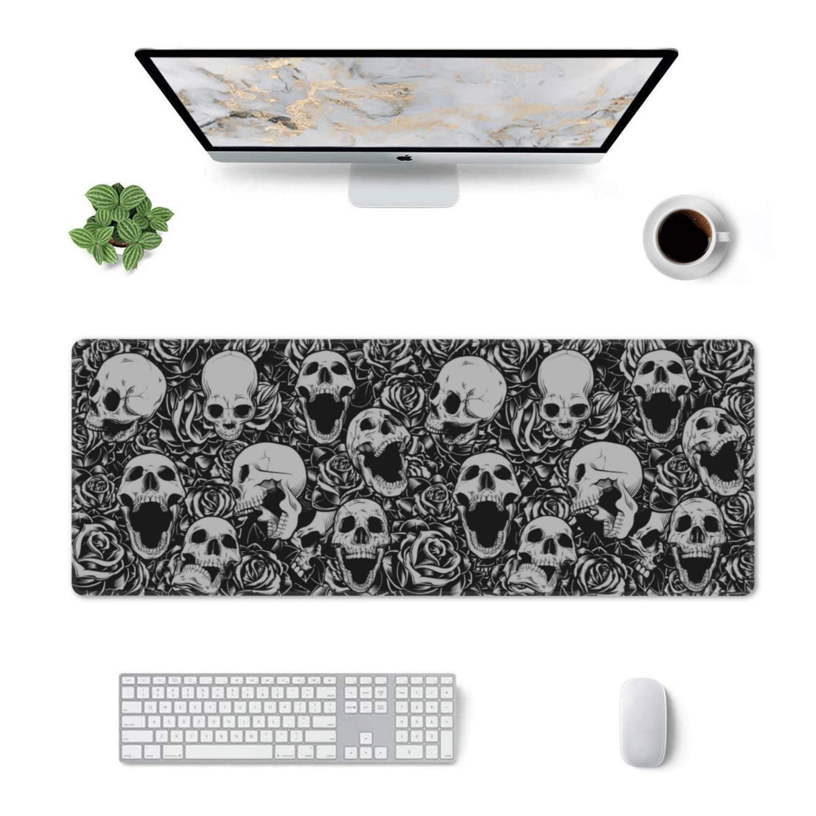 Skulls and Roses Design Gaming Mouse Pad - Extra Large (31.5