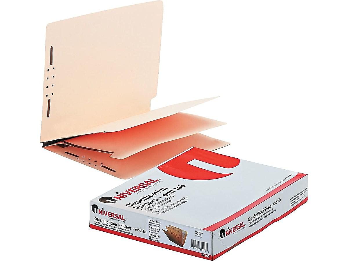 Universal UNV16150 Manila End Tab Folders with Full Cut - Durable File Folders for Office, School & Home Organization | Perfect for Document Storage & Filing