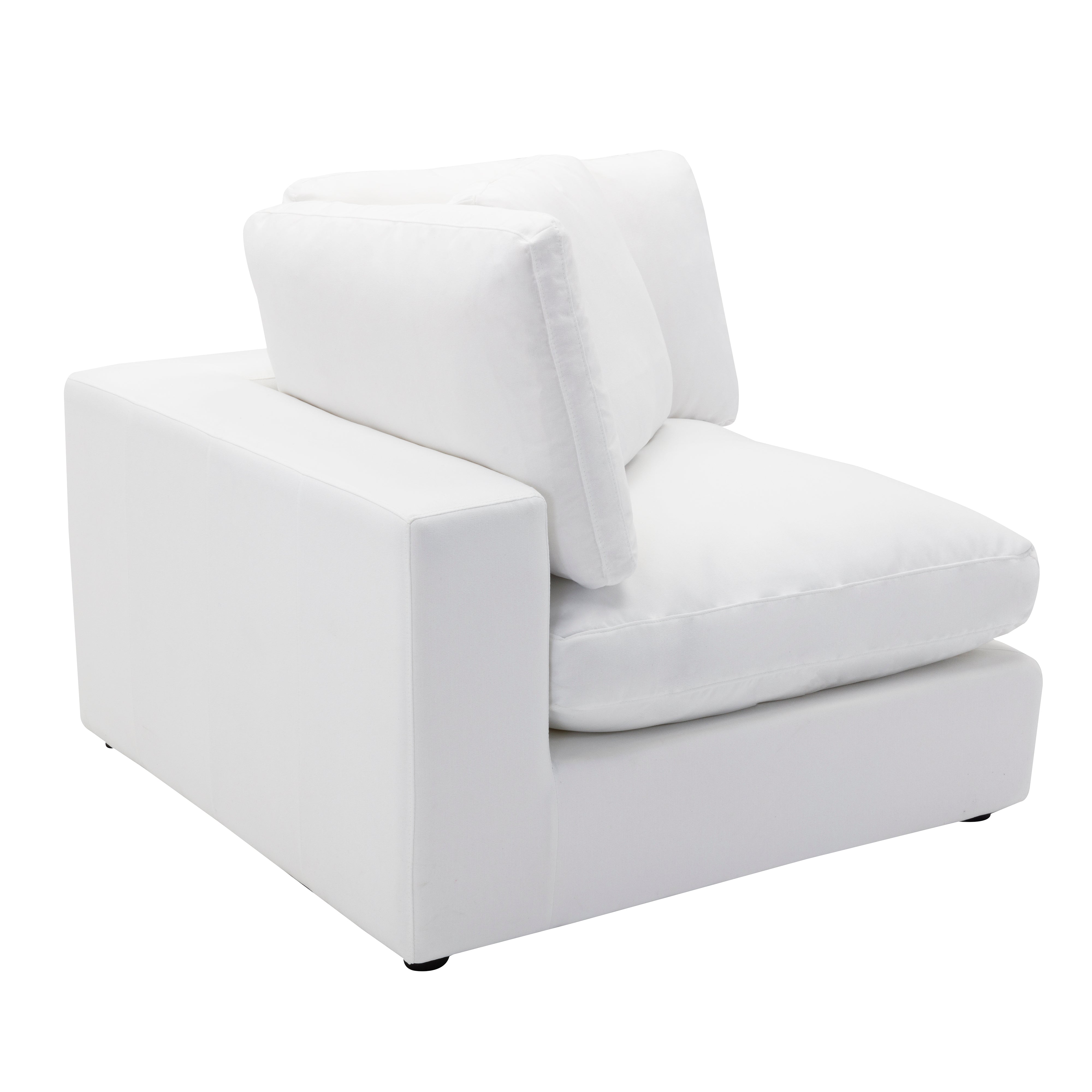 Rivas Modern Feather Filled 4-Piece Modular Sectional Sofa Set in White - Perfect for Living Room, Lounge & Home Theater Seating