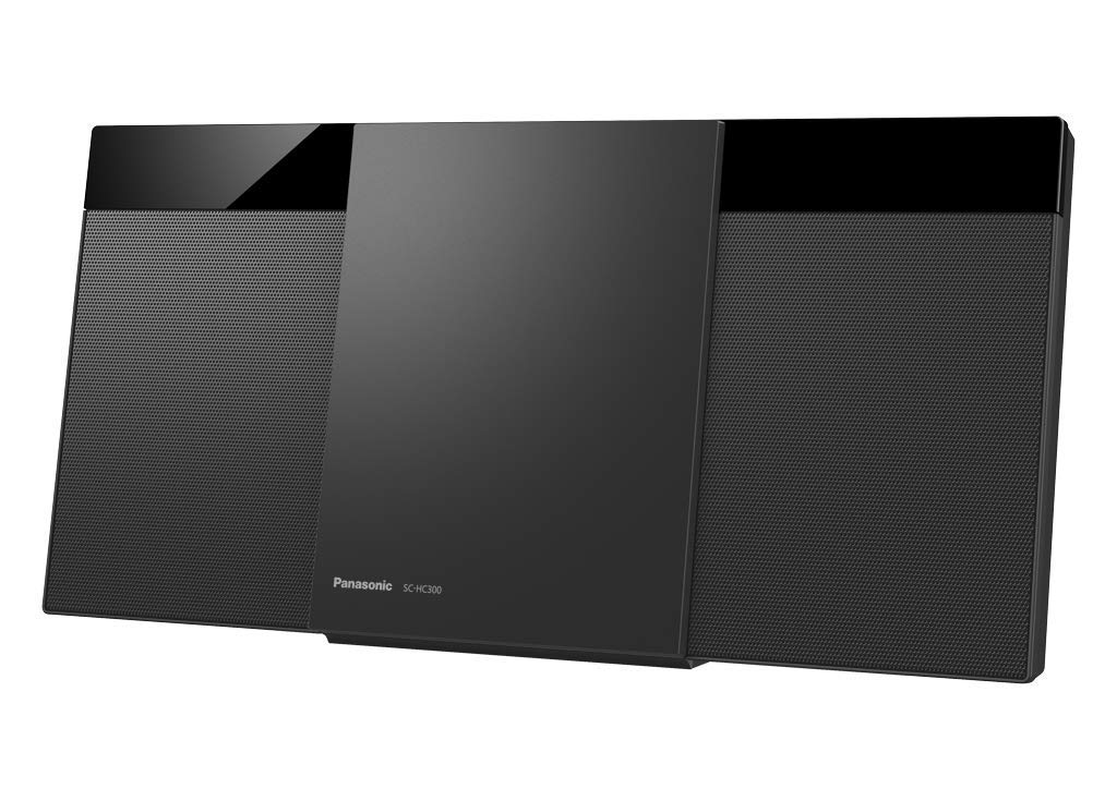Panasonic SCHC300K Wall-Mountable Compact Stereo System with AUX-in Auto Play, Bluetooth & USB - Perfect for Bedroom, Office or Small Spaces - Black