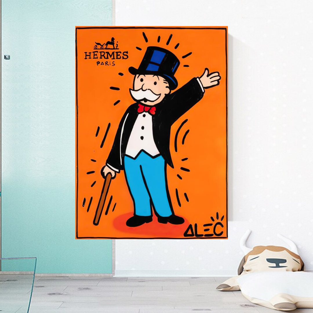 Alec Monopoly Hermes Magician Art Print - Unique Wall Decor for Living Room, Bedroom & Office | Pop Art Canvas Painting for Home & Gift