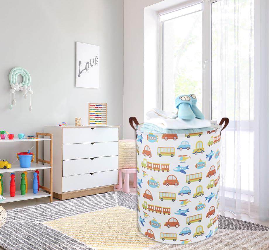 HIYAGON Kids Laundry Hamper & Toy Storage Bin - Car-Shaped Organizer for Boys Room Decor, Nursery, Bedroom & Bathroom | Perfect Gift Basket for Toddlers & Children (Car Design) - Ideal for Playroom Organization, Clothes Storage & Toy Collection