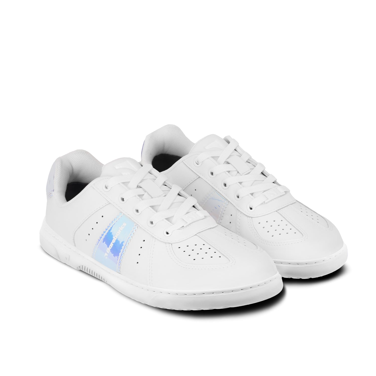 Barefoot Sneakers for Women - Barebarics Icara White & Pastel Iridescent Minimalist Shoes | Comfortable Zero Drop Walking Shoes for Gym, Running & Everyday Wear