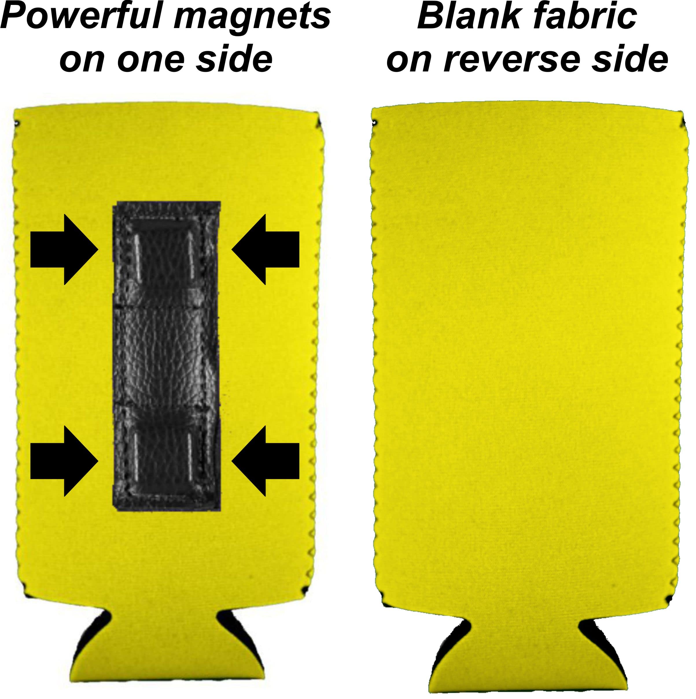 Blank Magnetic Slim Can Cooler - Insulated Beer & Soda Holder for Cans (Yellow, 1 Pack) - Perfect for Beach, Pool Parties, BBQs & Outdoor Activities