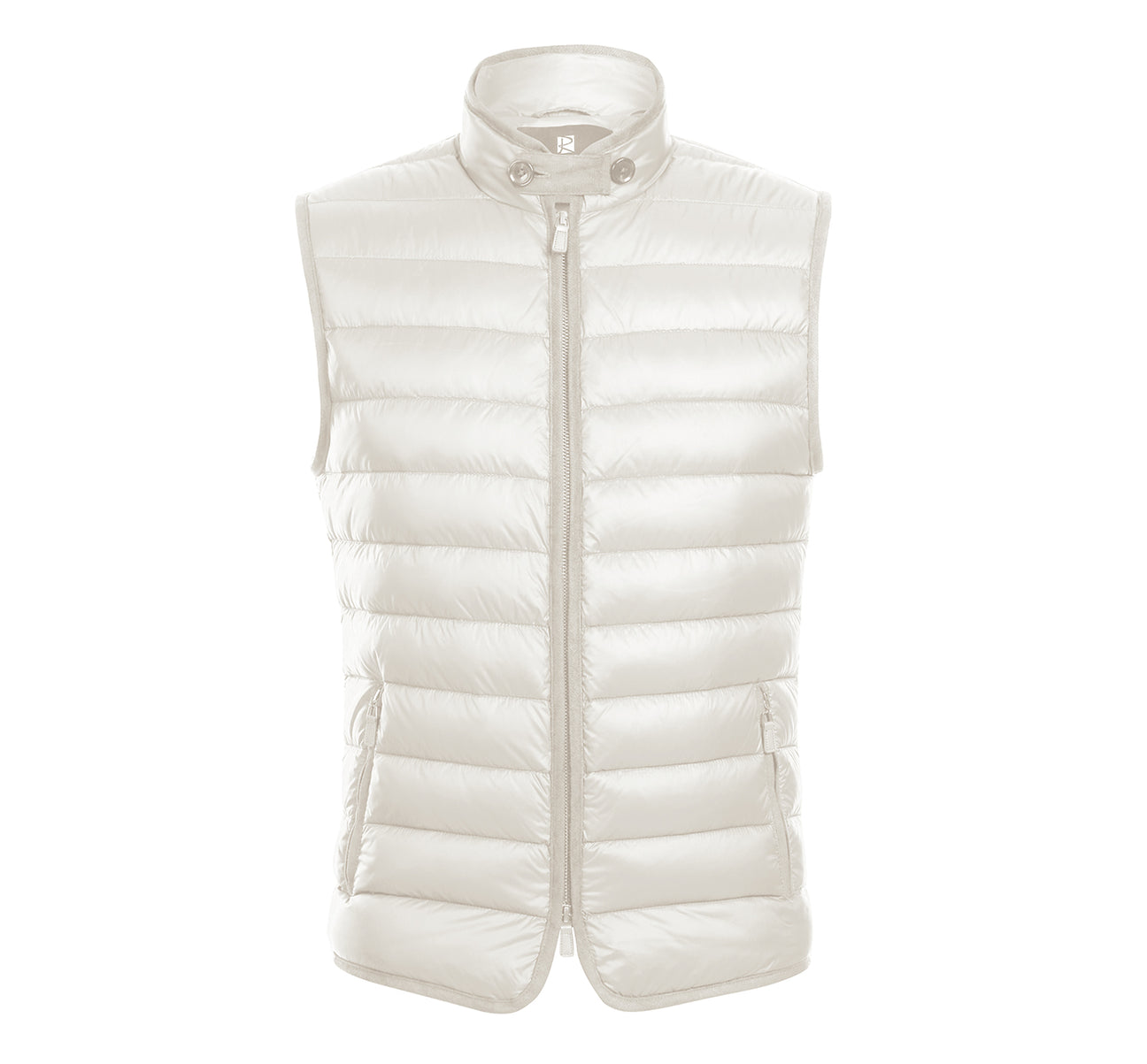 Renoir Jonathan Nylon Down Ivory Vest 831 1 - Alessandro Vitello Lightweight Puffer Vest for Men, Winter Warm Fashion Jacket for Outdoor Activities, Hiking & Casual Wear