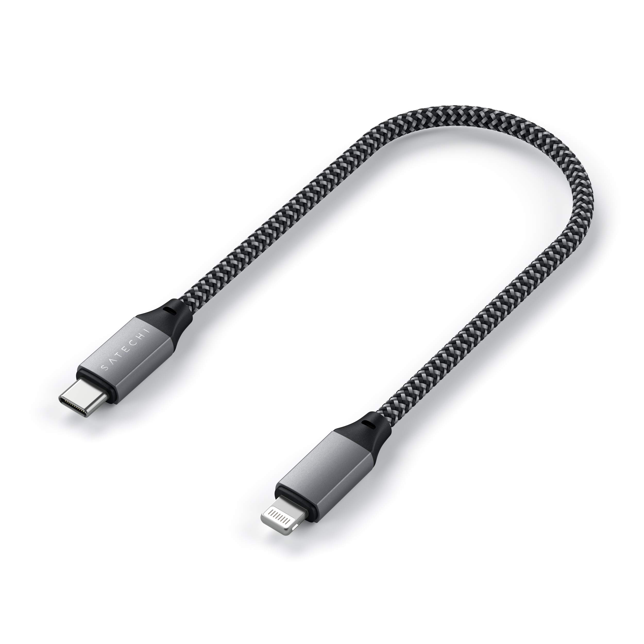 Satechi MFi Certified USB C to Lightning Cable - Fast Charging Cable for iPhone 16 Pro Max/16 Pro/16/16 Plus, iPhone 15 Series, AirPods Pro & AirPods (10in/25cm) - Perfect for Travel, Home & Office Charging